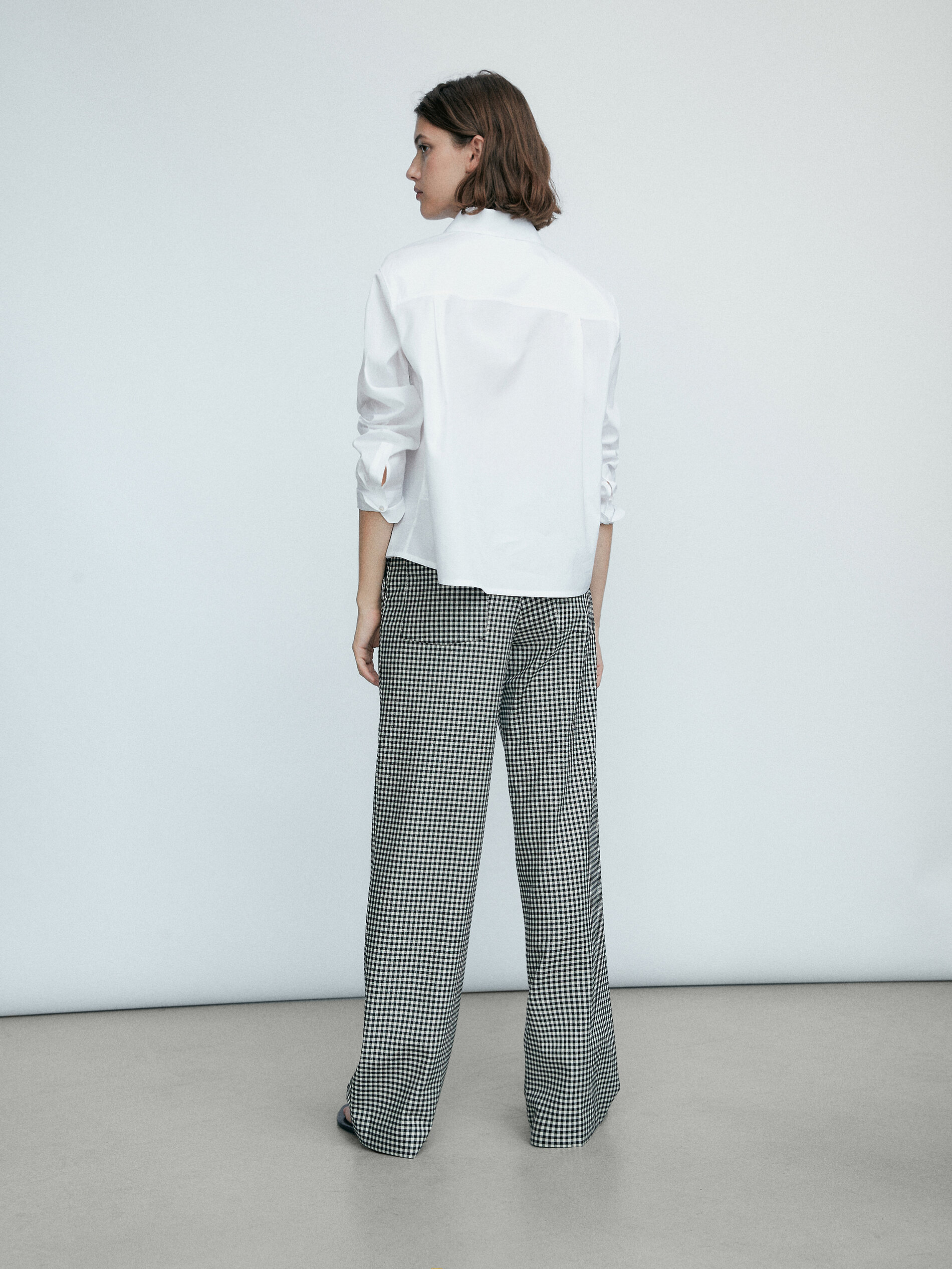 check trousers - Women - Massimo Dutti