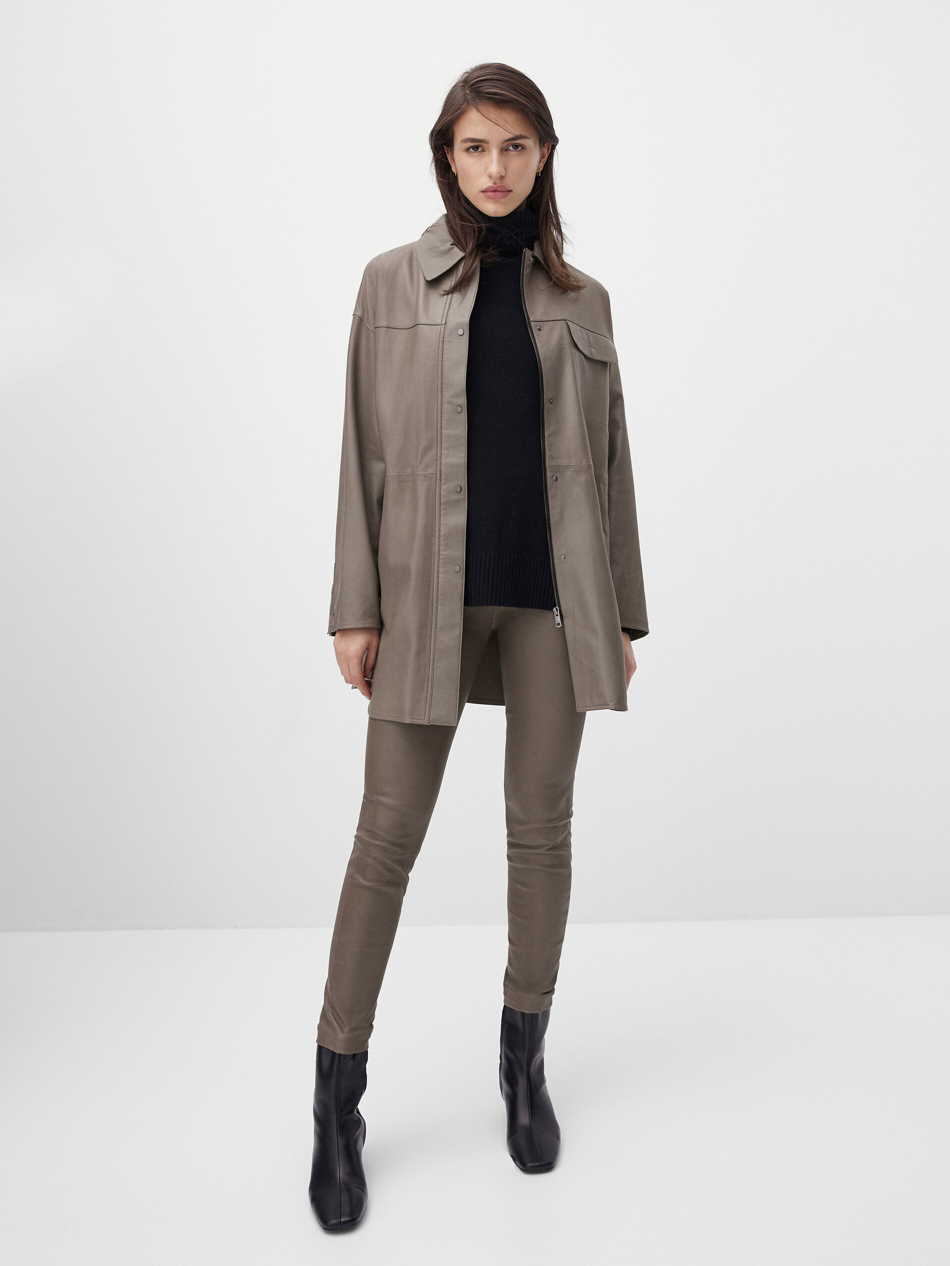 Leather leggings - null - Massimo Dutti