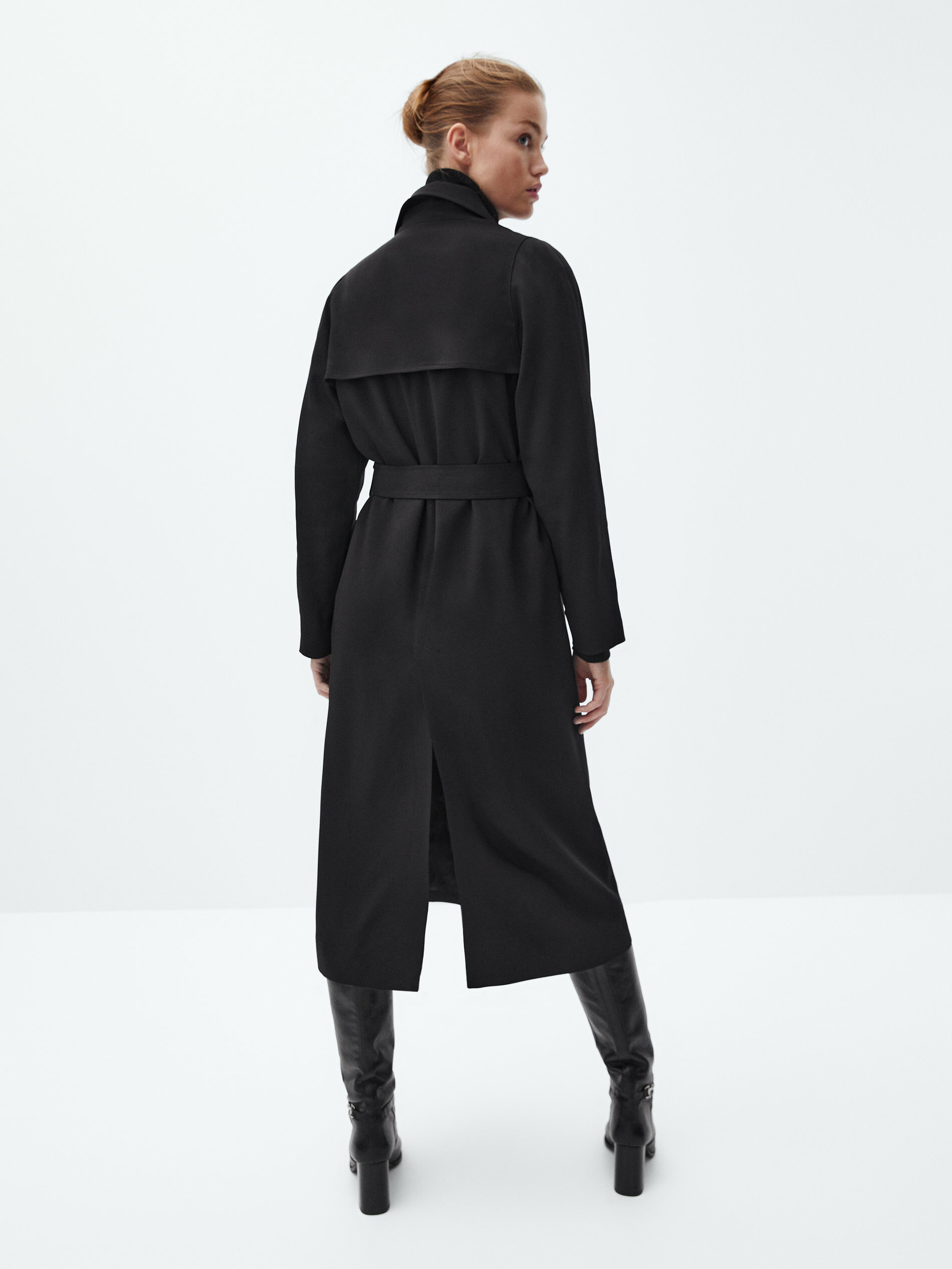 black crepe coat
