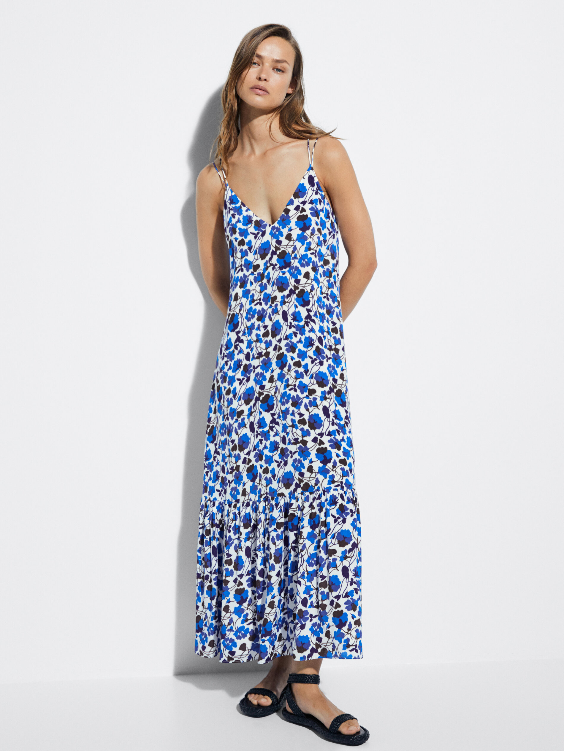 massimo dutti floral print dress