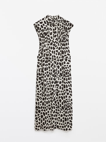 giraffe print dress - null - Massimo Dutti