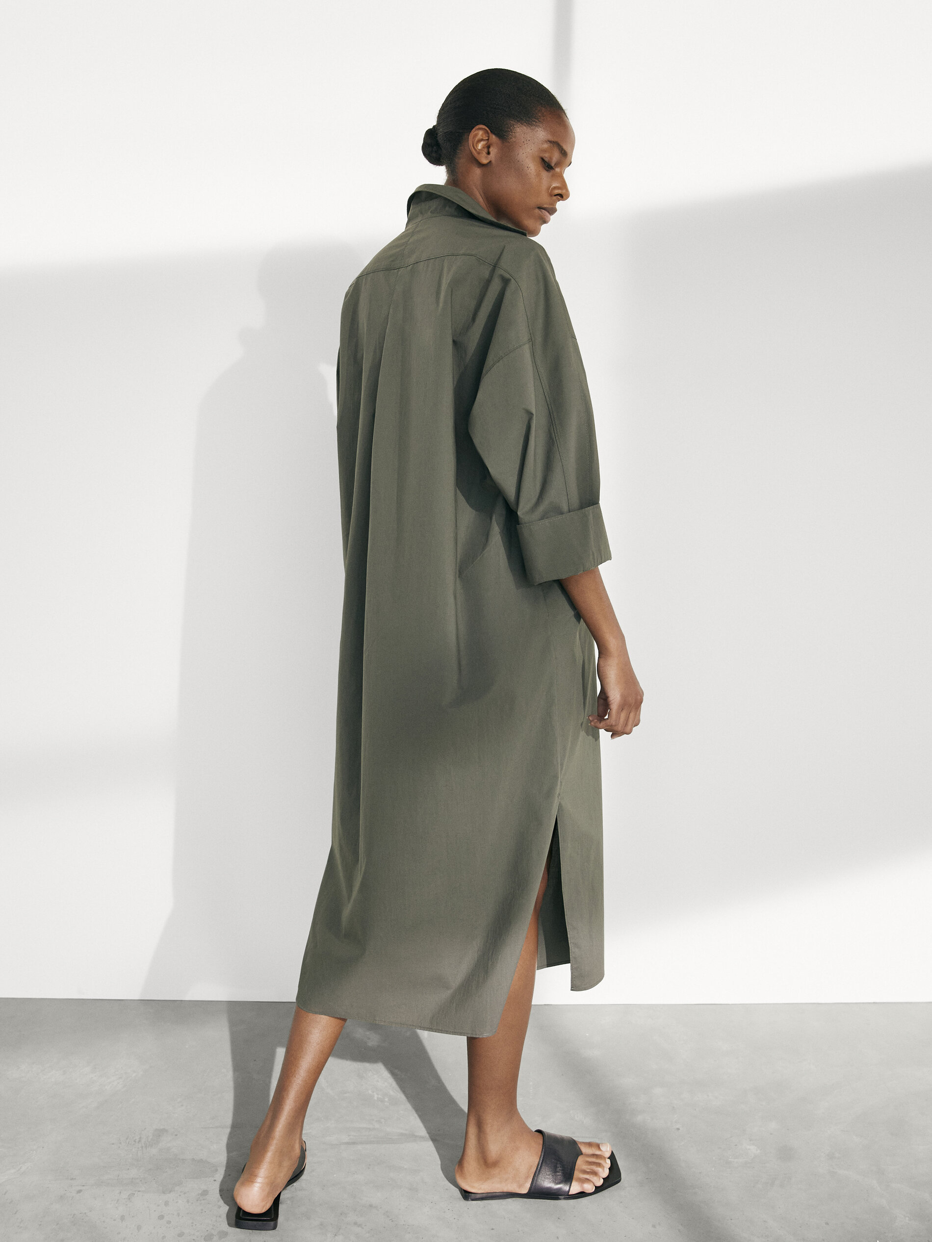 poplin shirt dress - null - Massimo Dutti