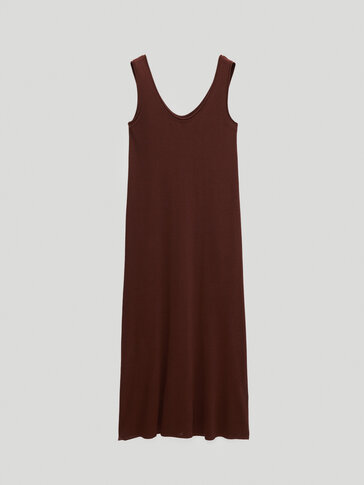 massimo dutti burgundy dress