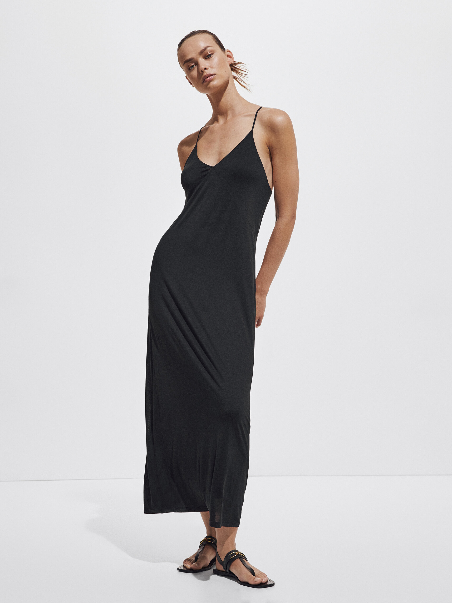 Massimo dutti black dress Clearance