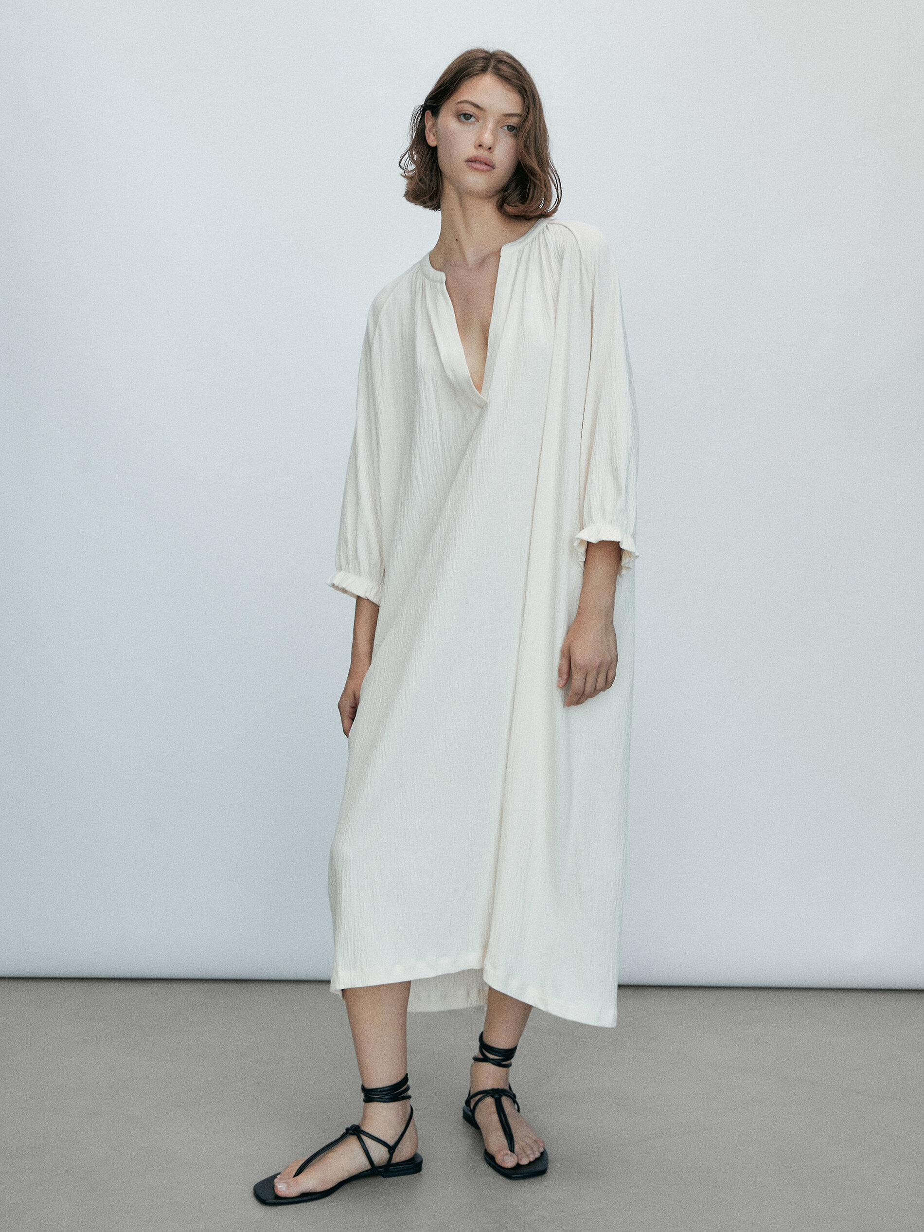 Flowing cotton crepe dress - Women 