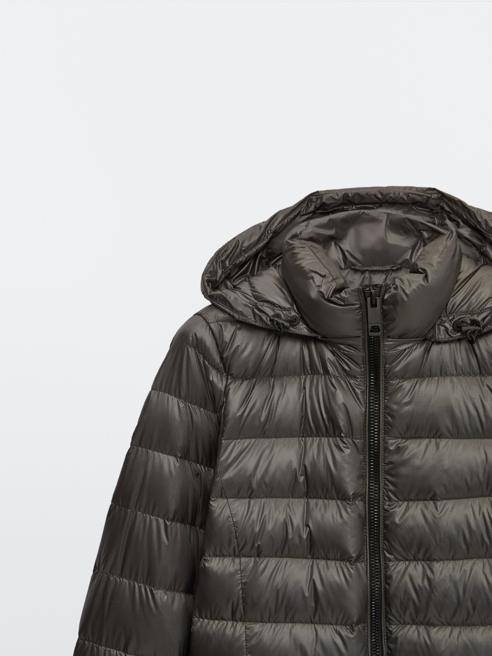 Down puffer jacket with hood - null 
