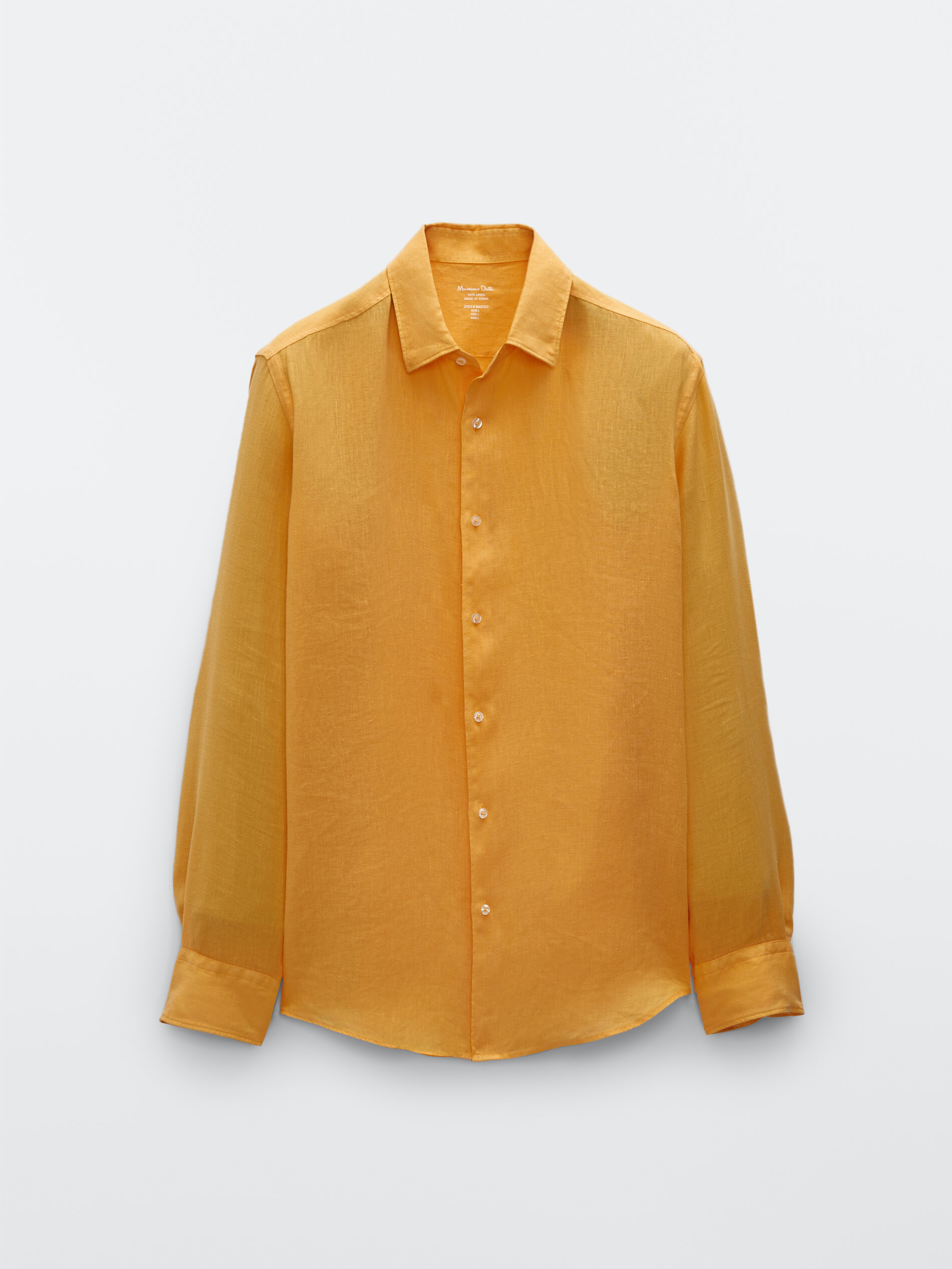 Slim fit 100% dyed linen shirt - null 