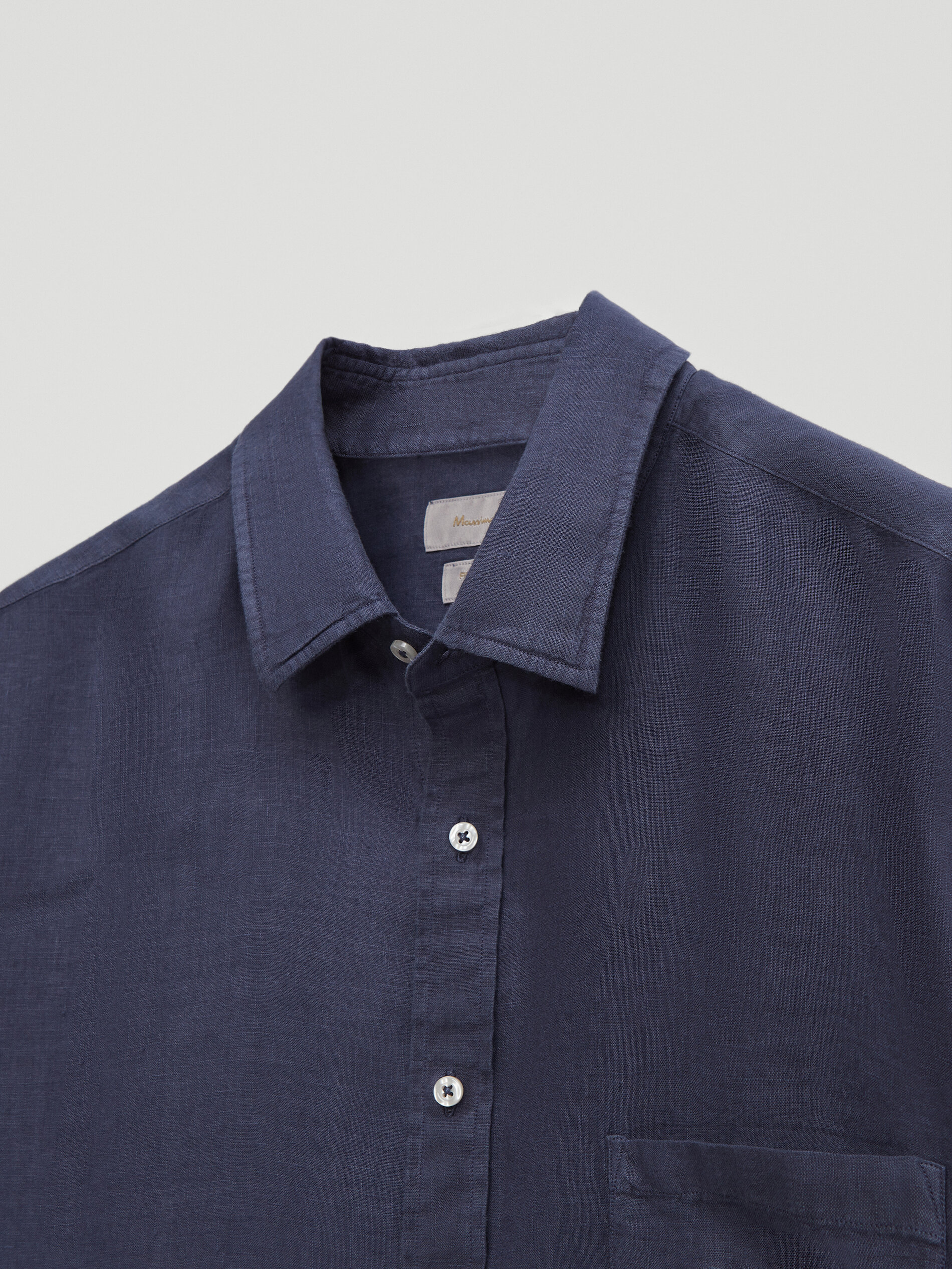 Regular fit short sleeve linen shirt 