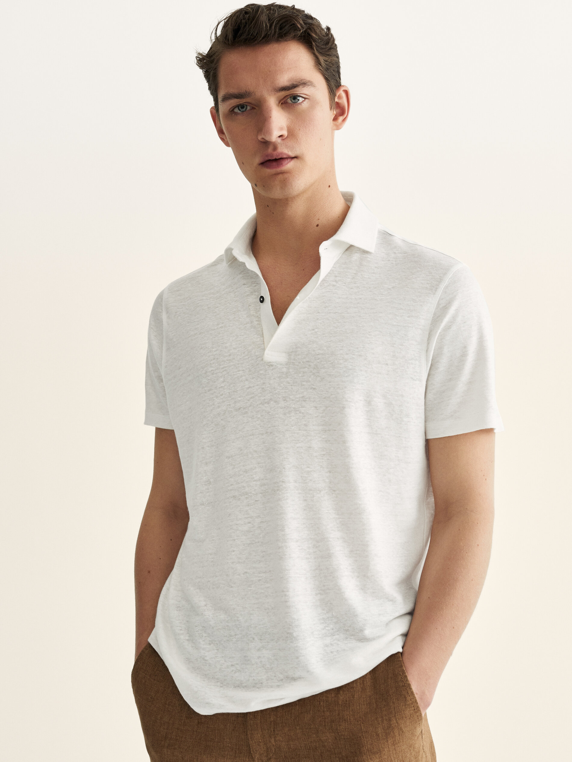 linen polo t shirt