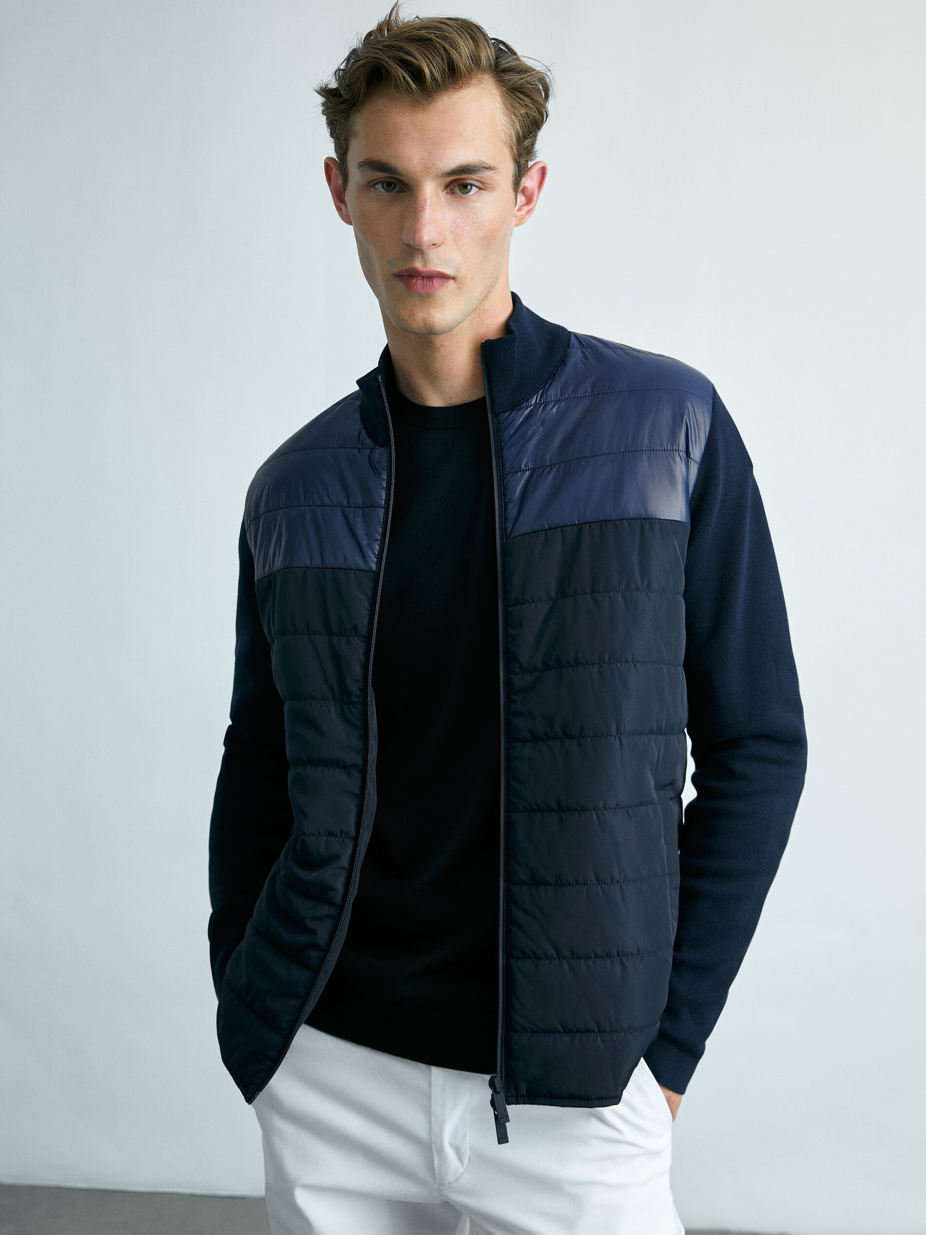 quilted cardigan jacket