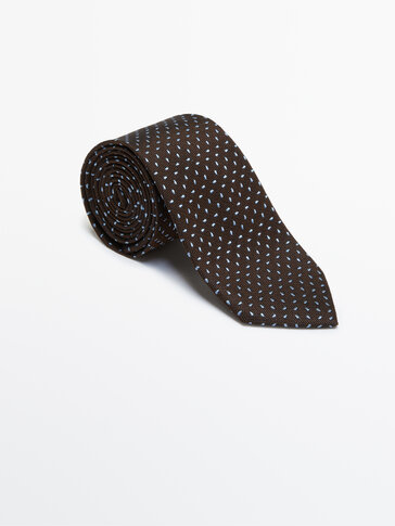 波点棉质/丝质领带