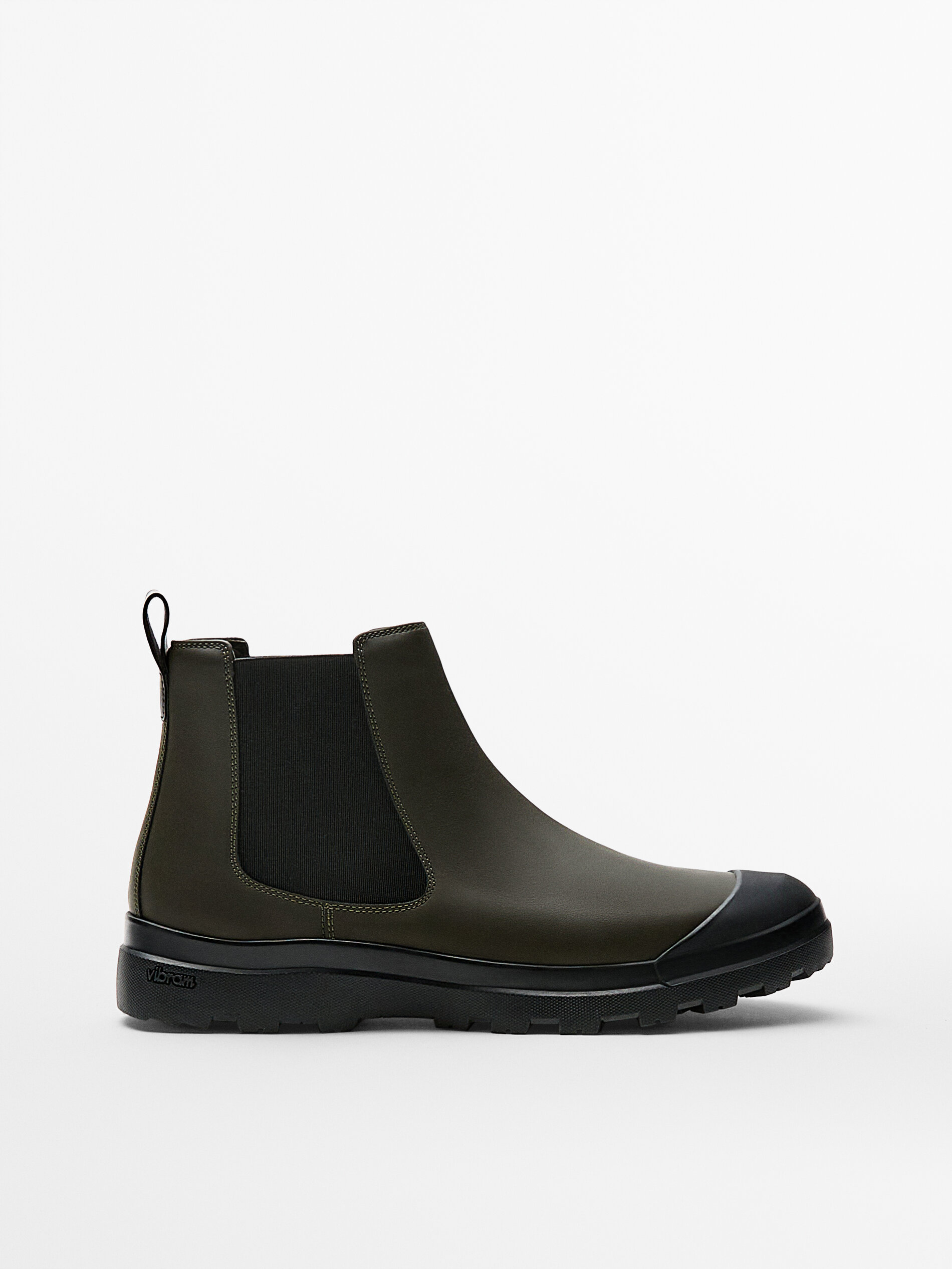 old khaki chelsea boots