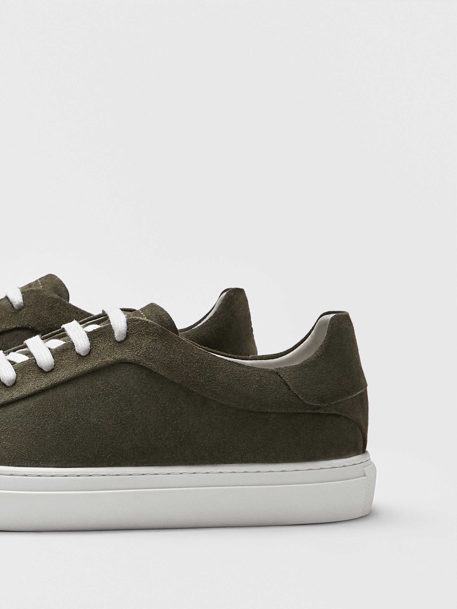 khaki leather trainers