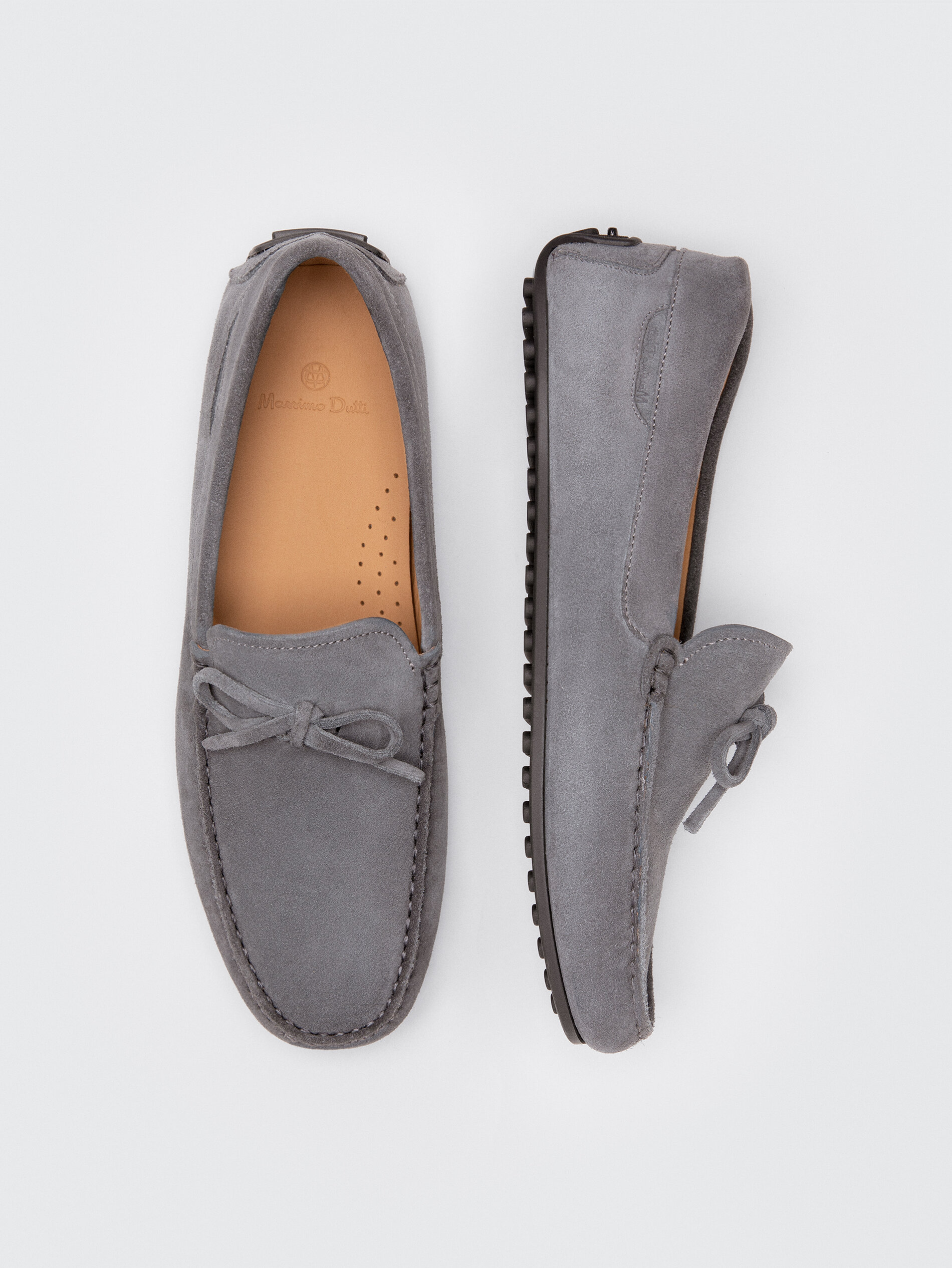 zara split leather loafers