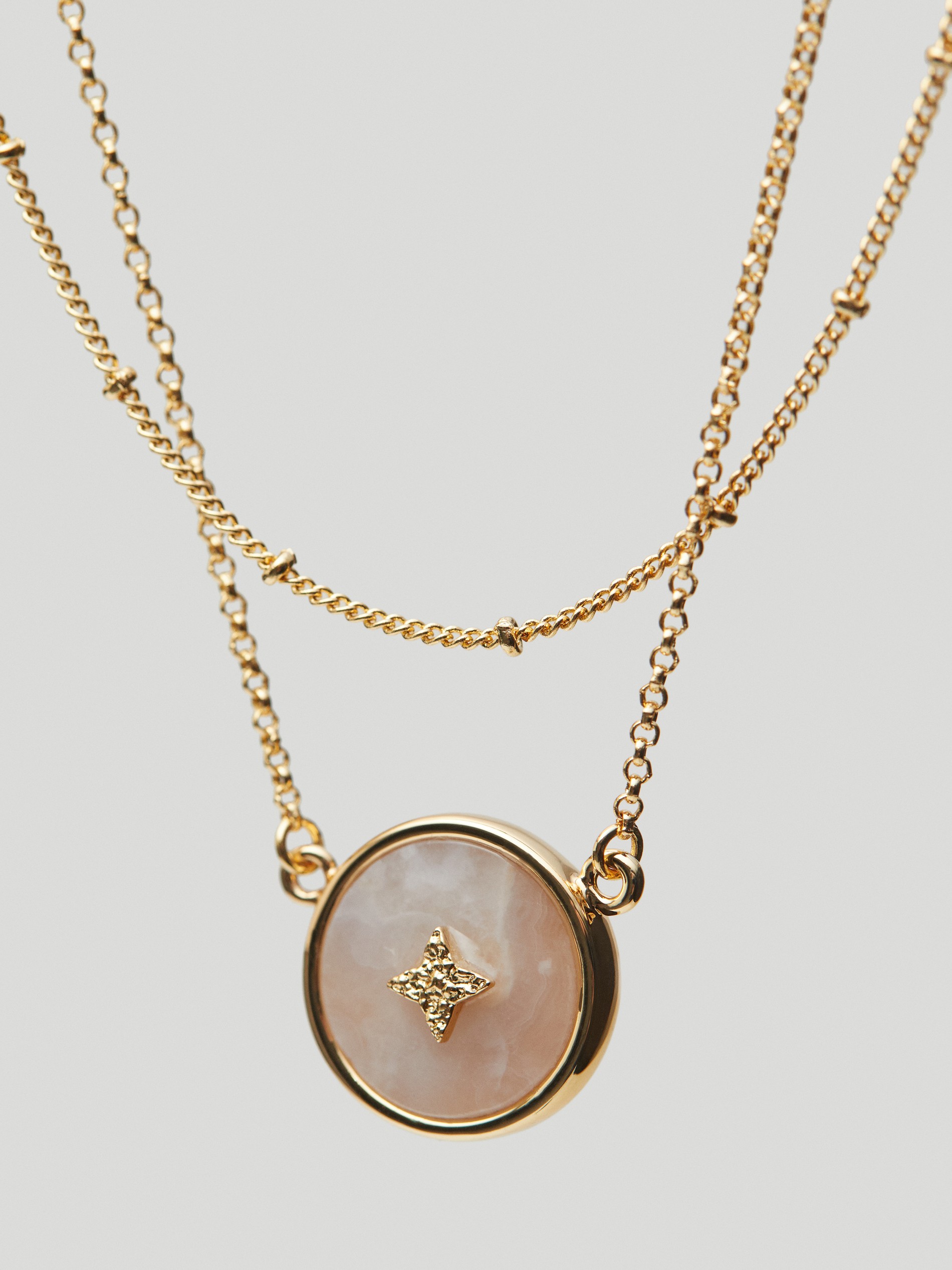 Gold-plated double-strand stone 