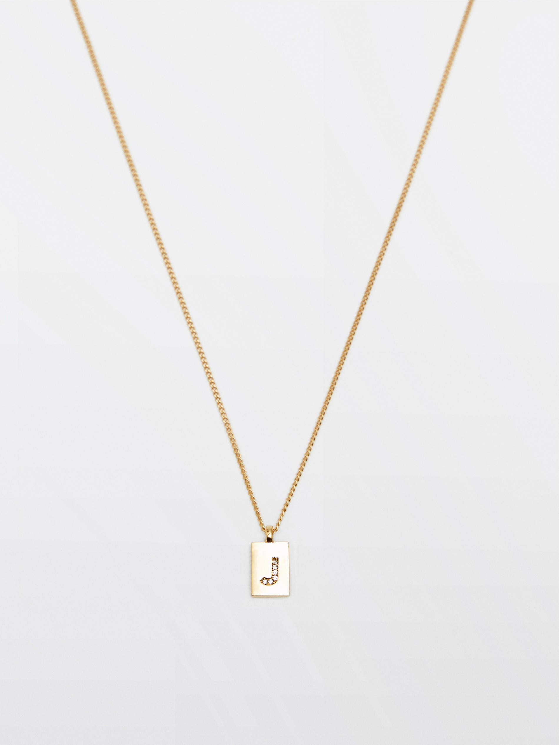 Gold-plated letter J necklace - null 