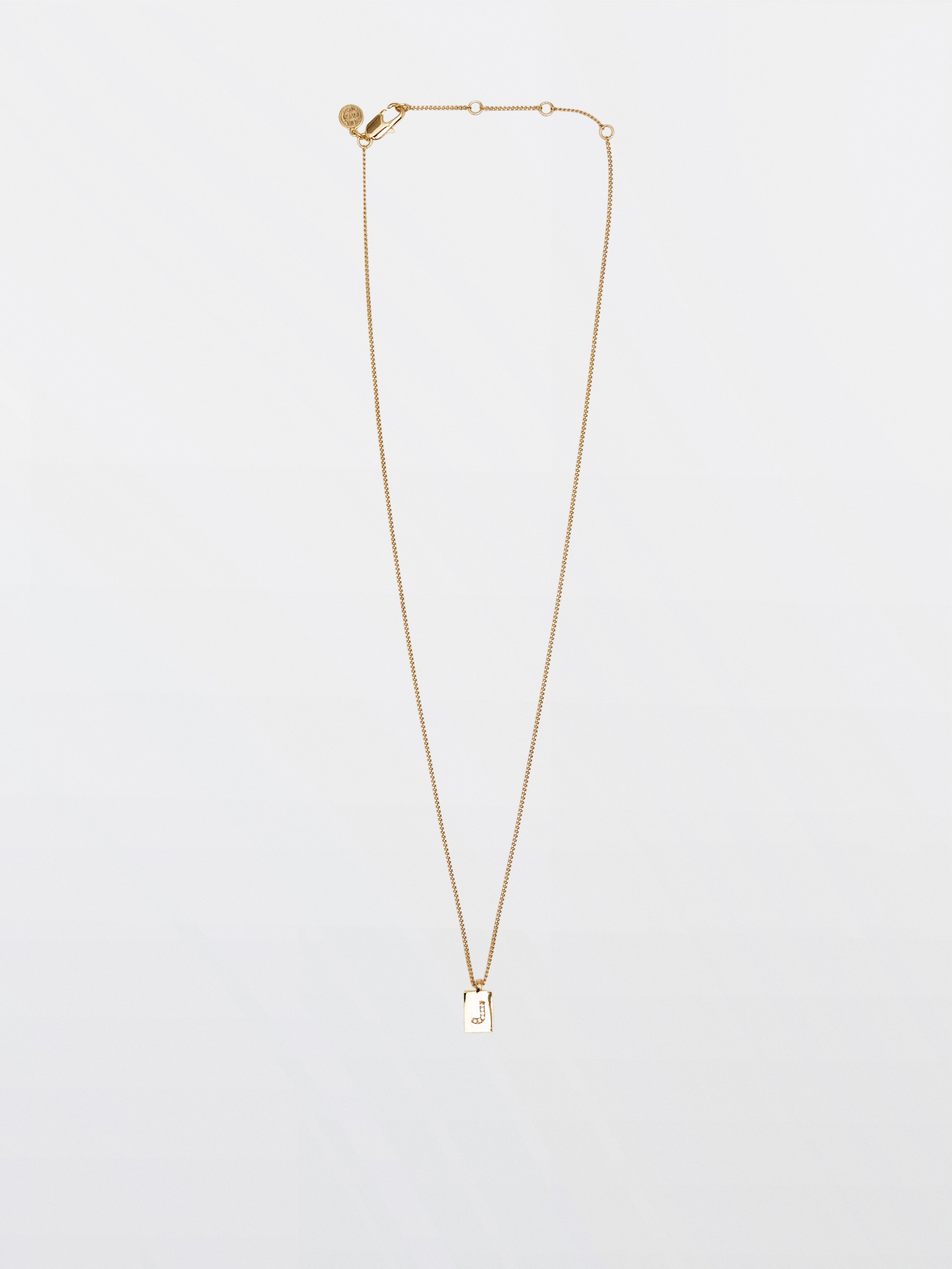 Gold-plated letter J necklace - null 