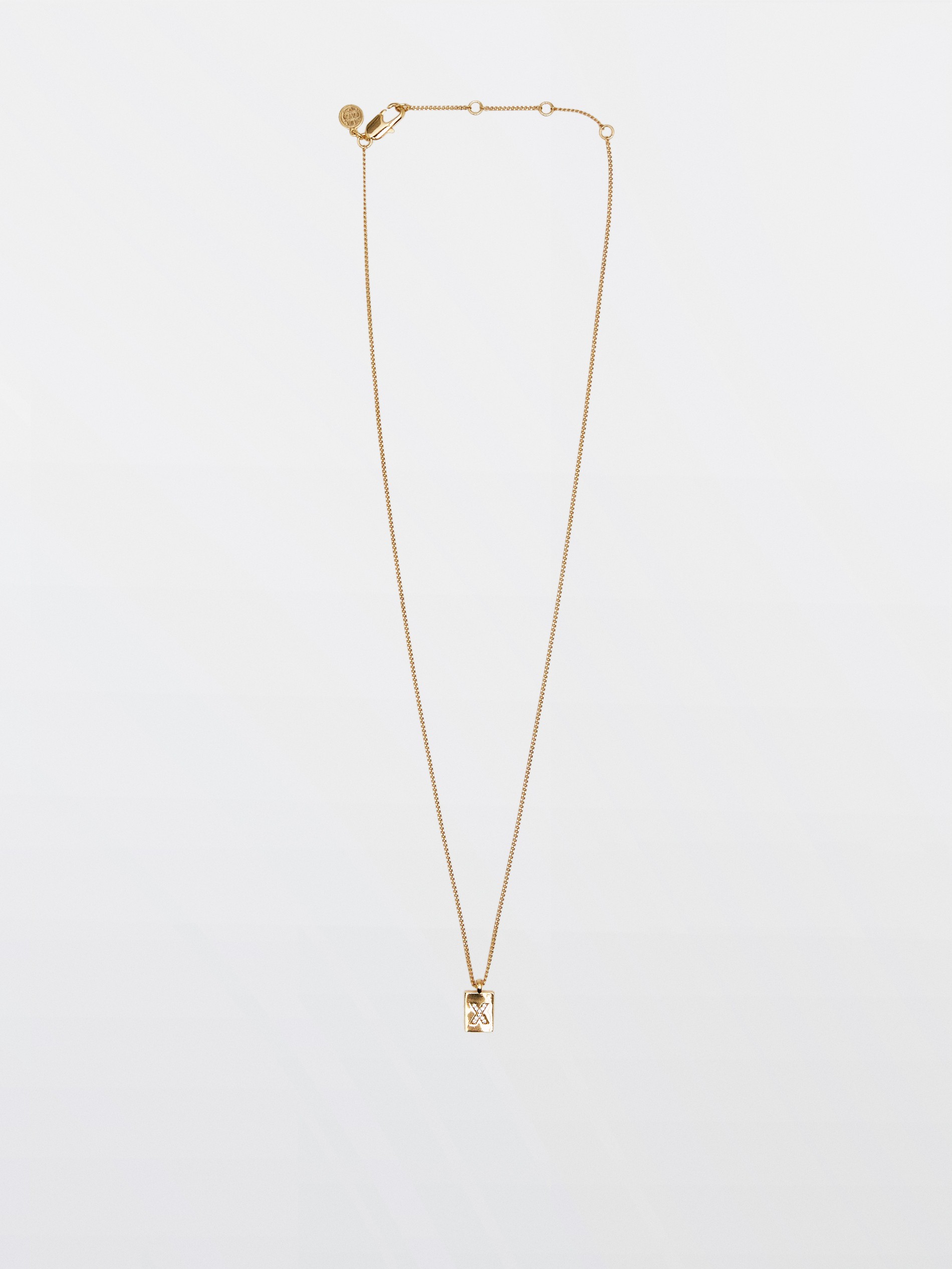 Gold-plated letter x necklace - null 