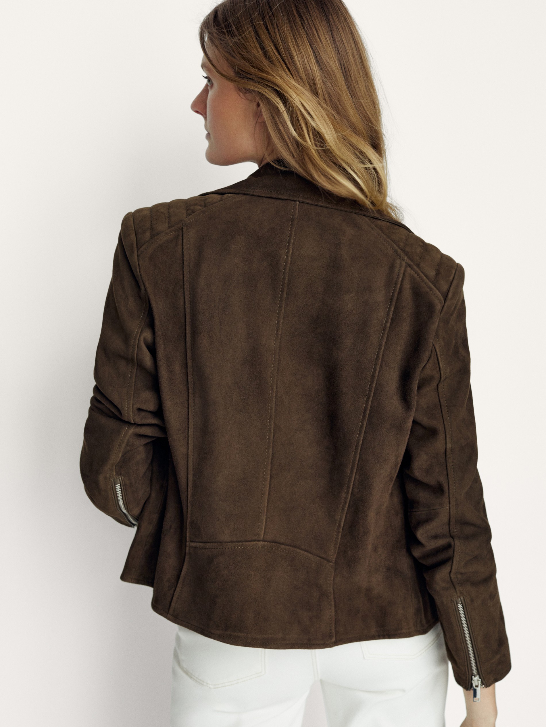 Suede biker jacket - null - Massimo Dutti