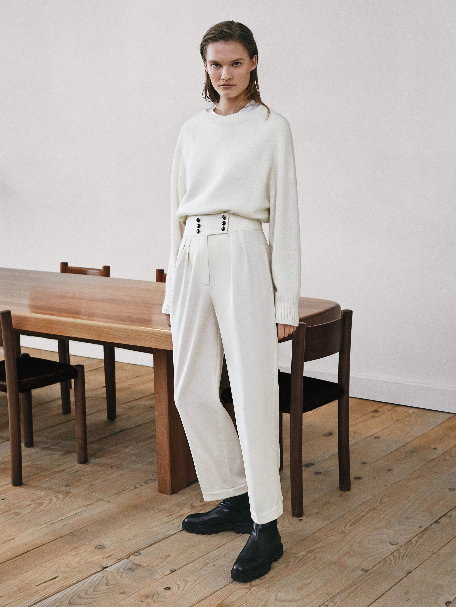 Wide leg wool trousers - null - Massimo 