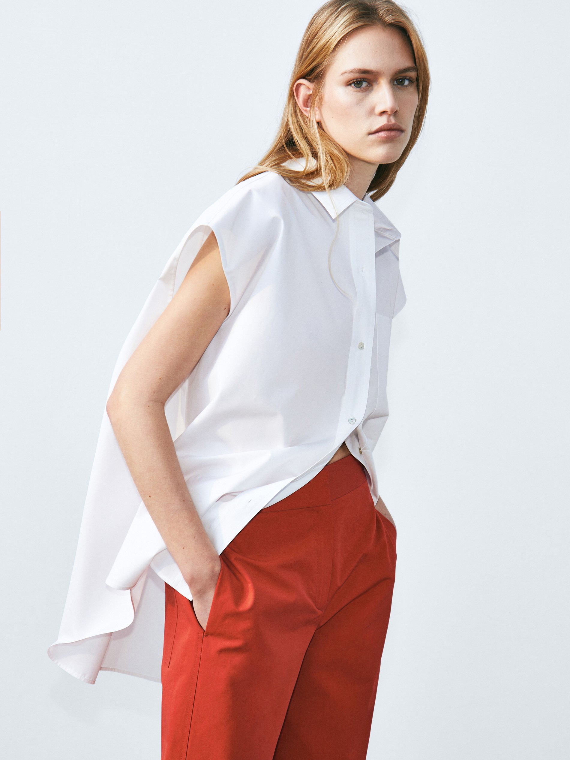 Straight poplin trousers - Limited 