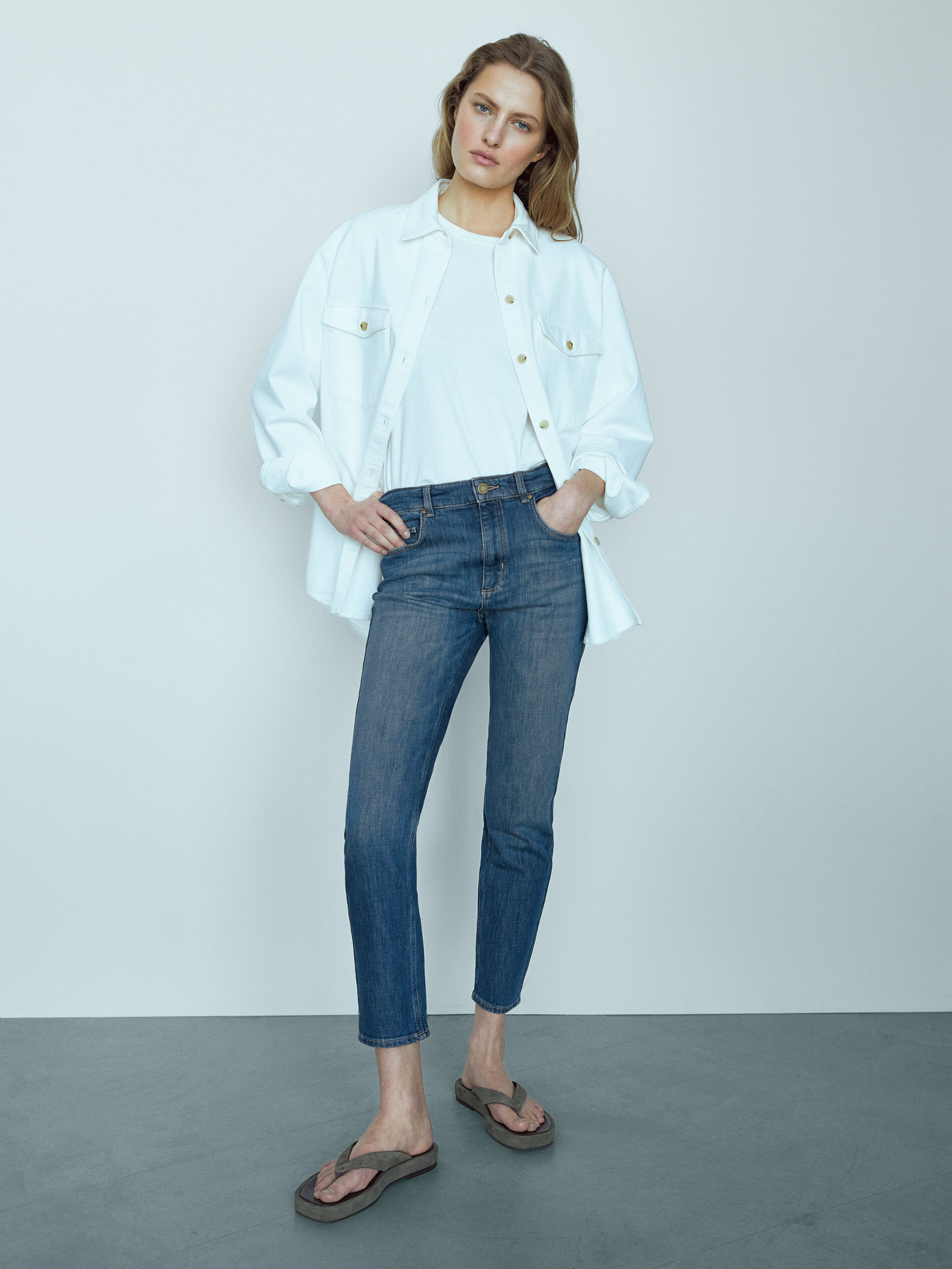 Faded slim fit jeans - null - Massimo Dutti