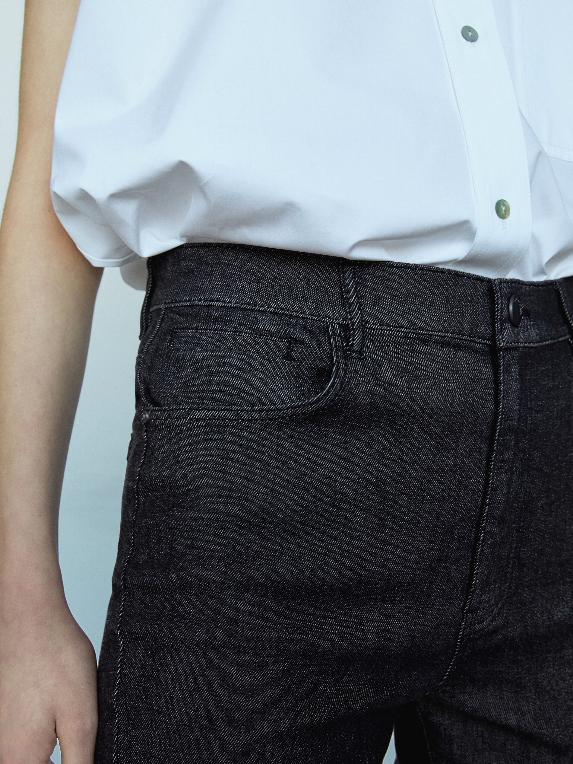 Black high-rise skinny jeans - null - Massimo Dutti
