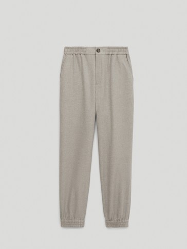 Jogging fit trousers with elastic hems - Women - Massimo Dutti