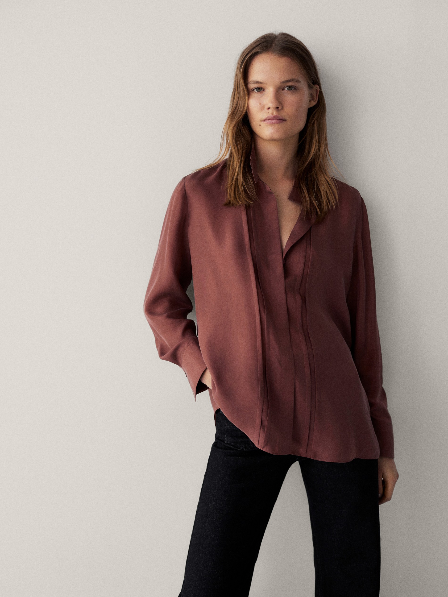 massimo dutti mulberry silk blouse