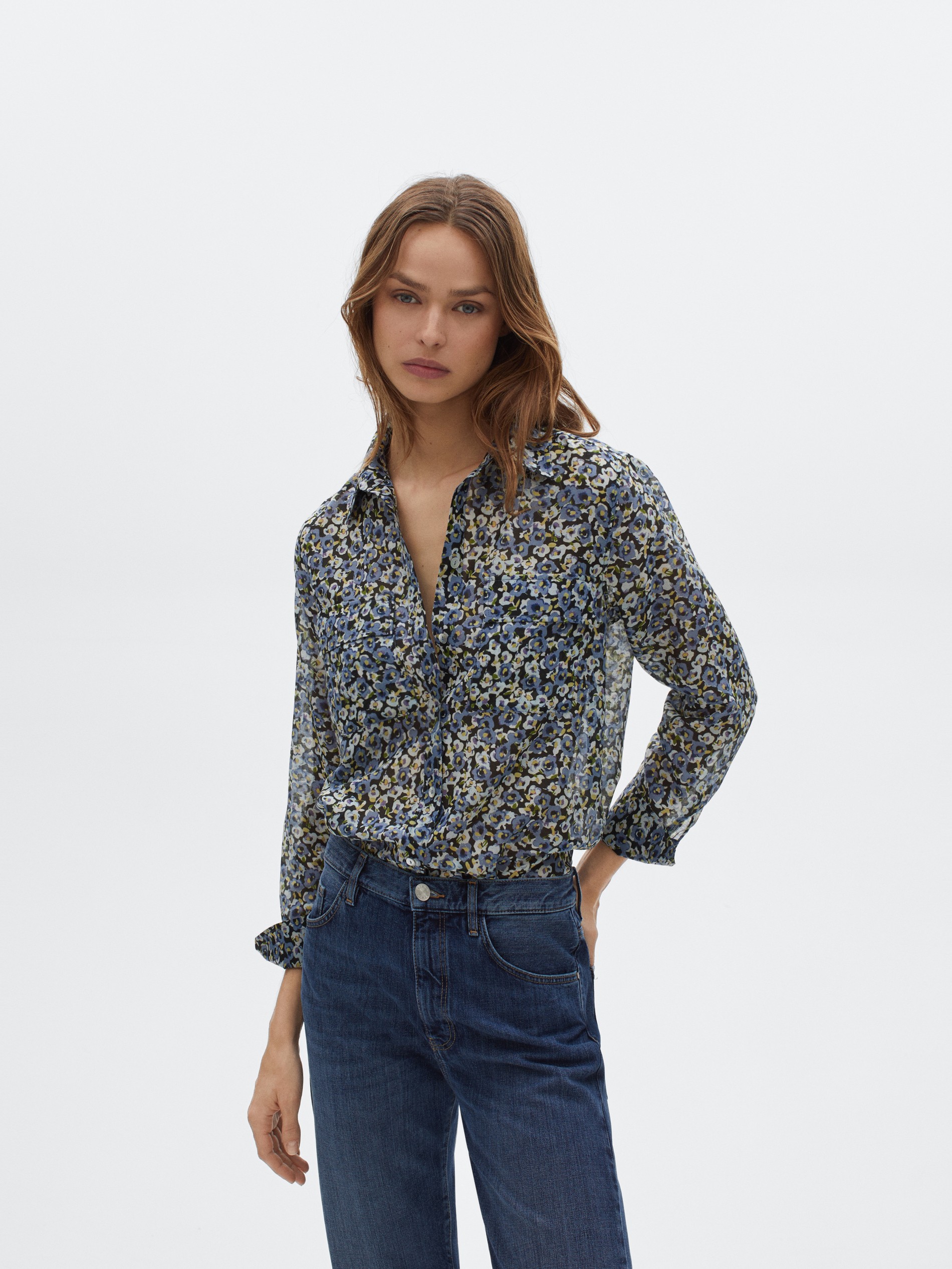 Cotton/silk floral shirt - Women 