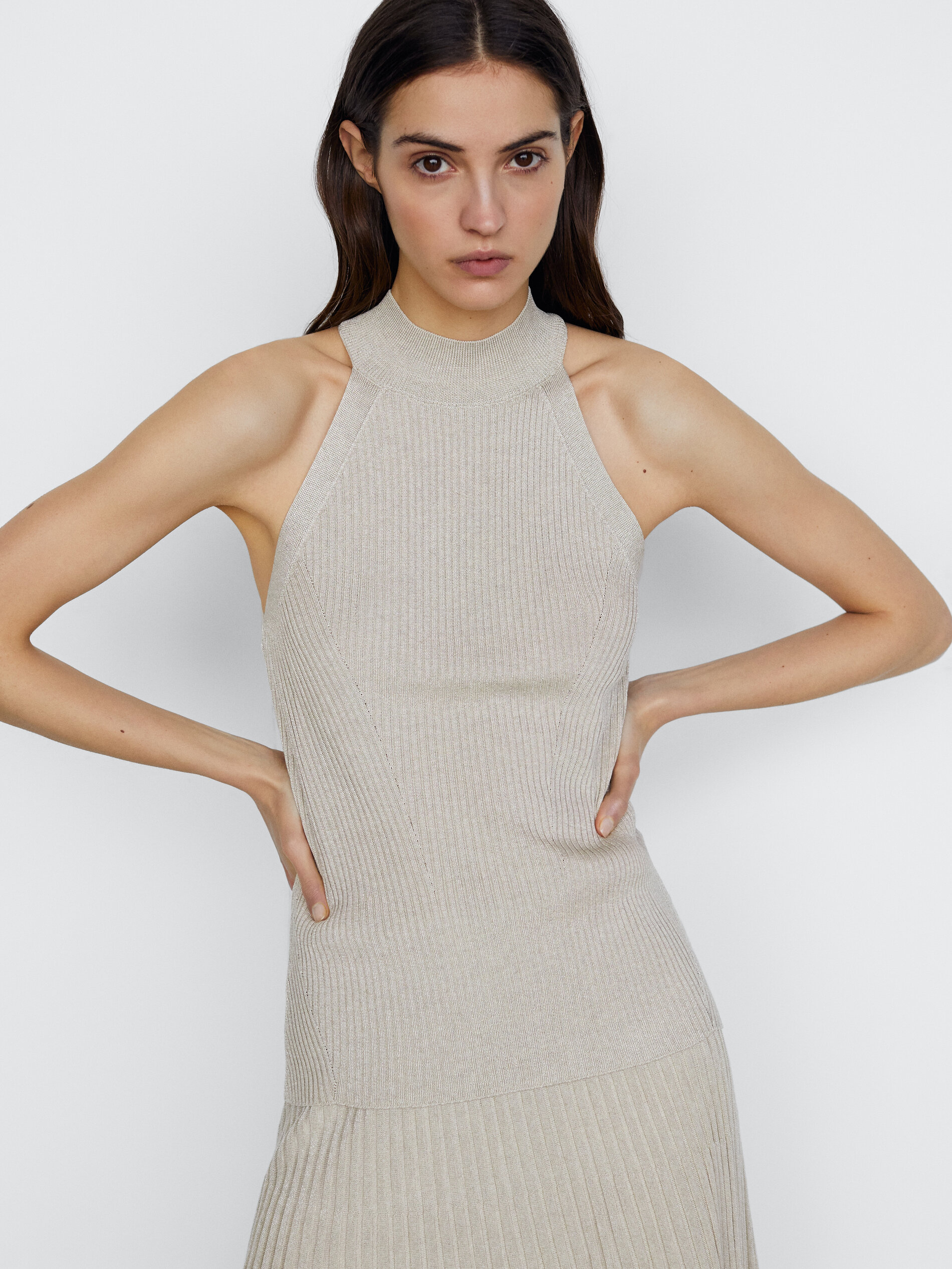Ribbed halter top - null - Massimo Dutti