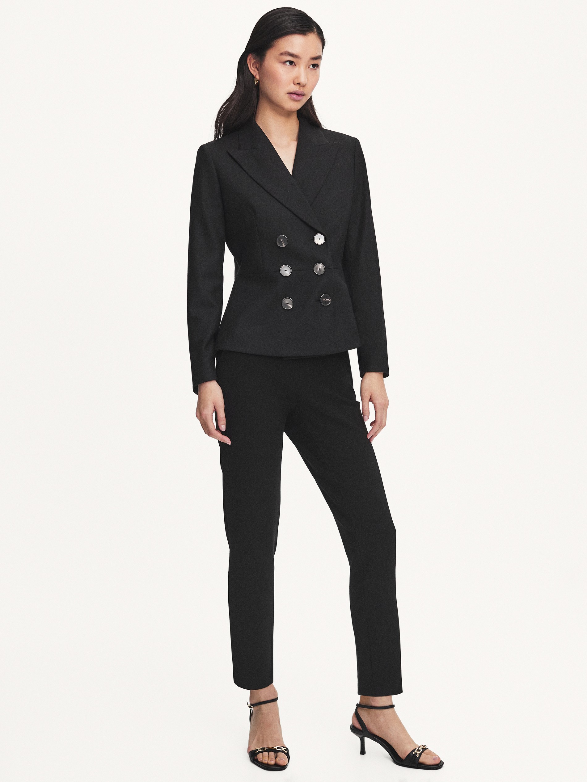 black peplum blazer