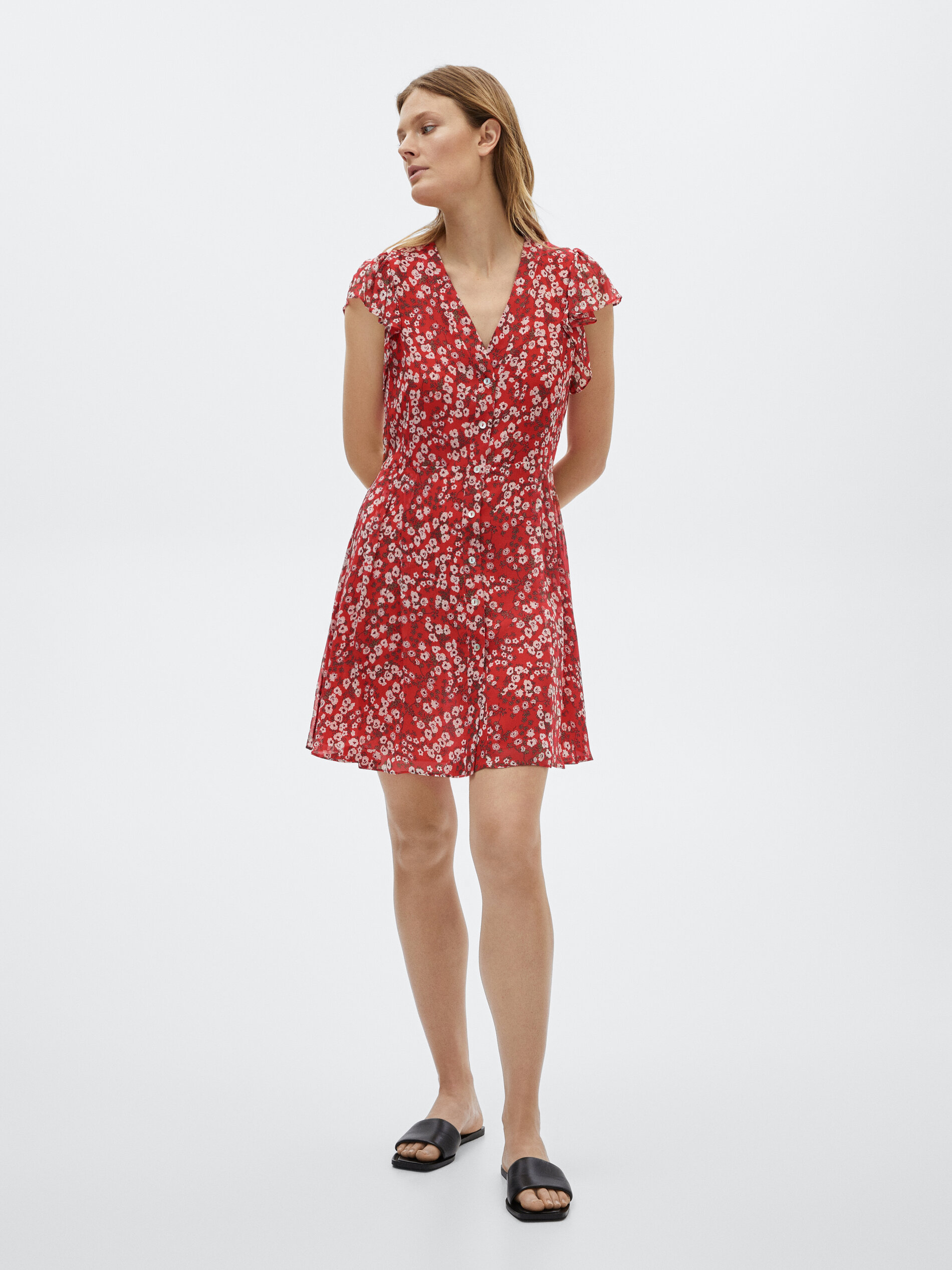 massimo dutti red dress