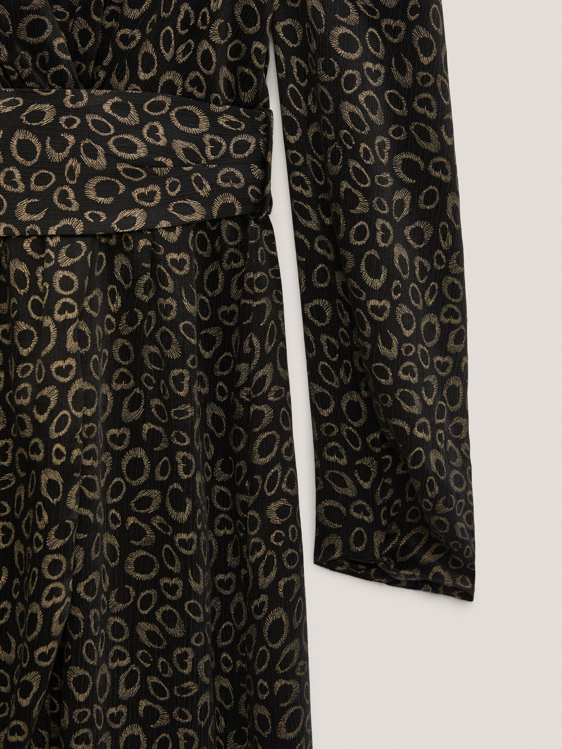 Printed dress with shoulder pads - null 