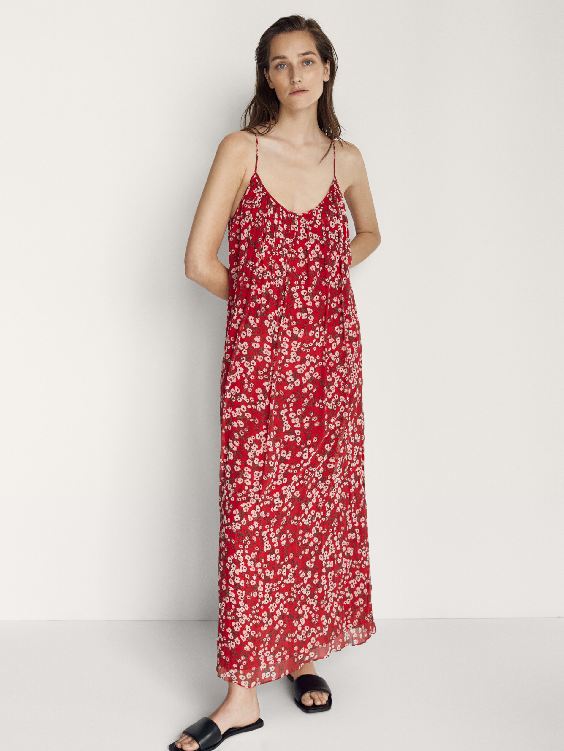 massimo dutti red dress