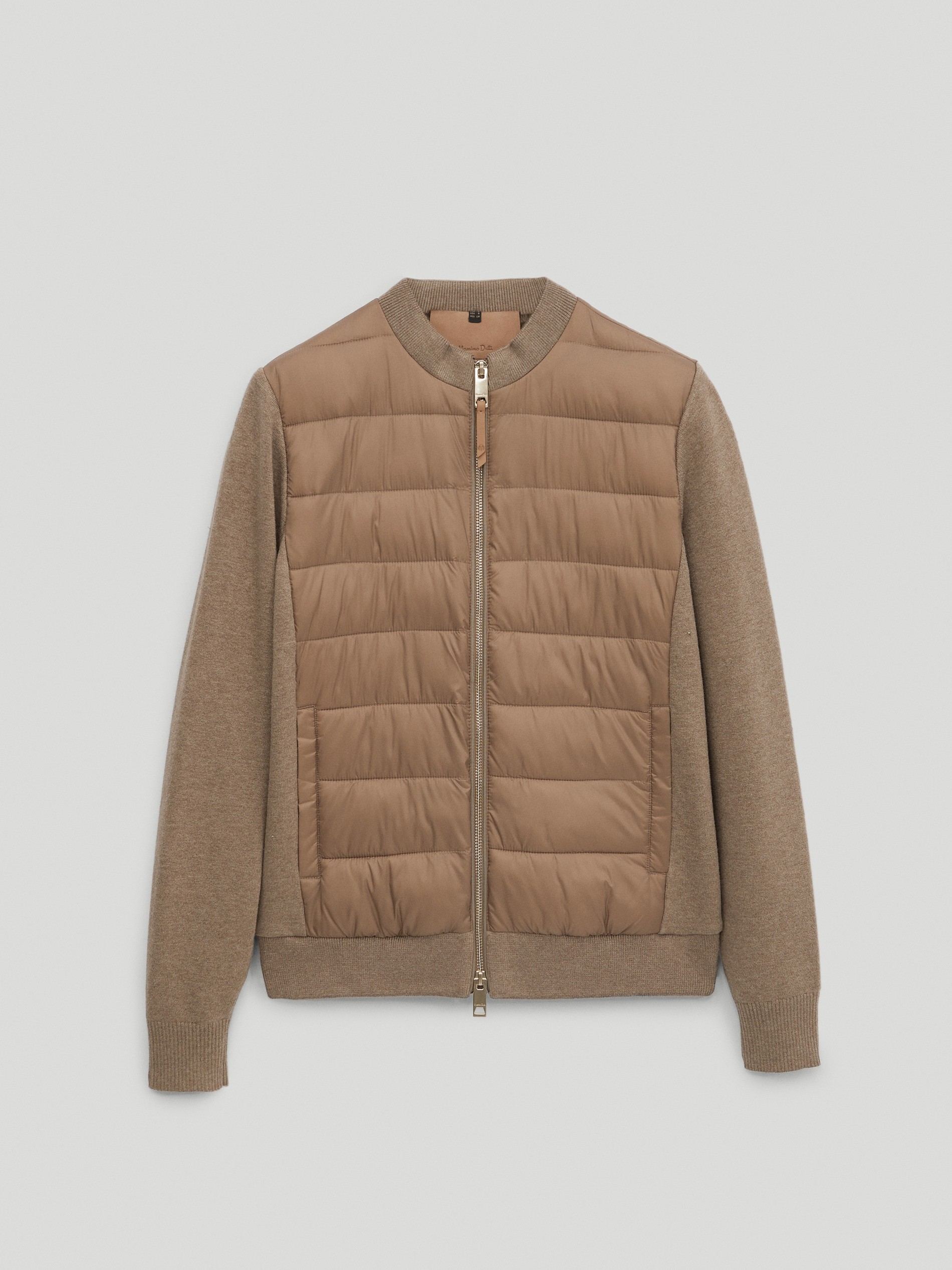 Down jacket with knit sleeves Clearance