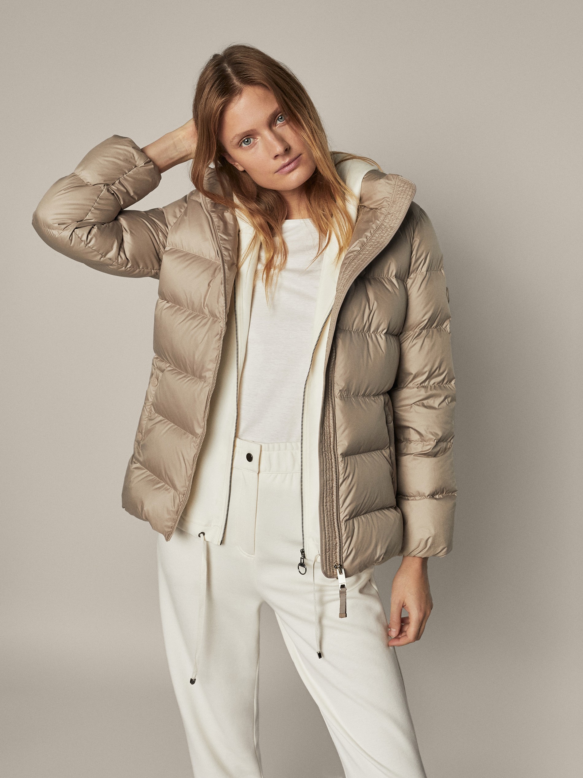 massimo dutti long padded down jacket