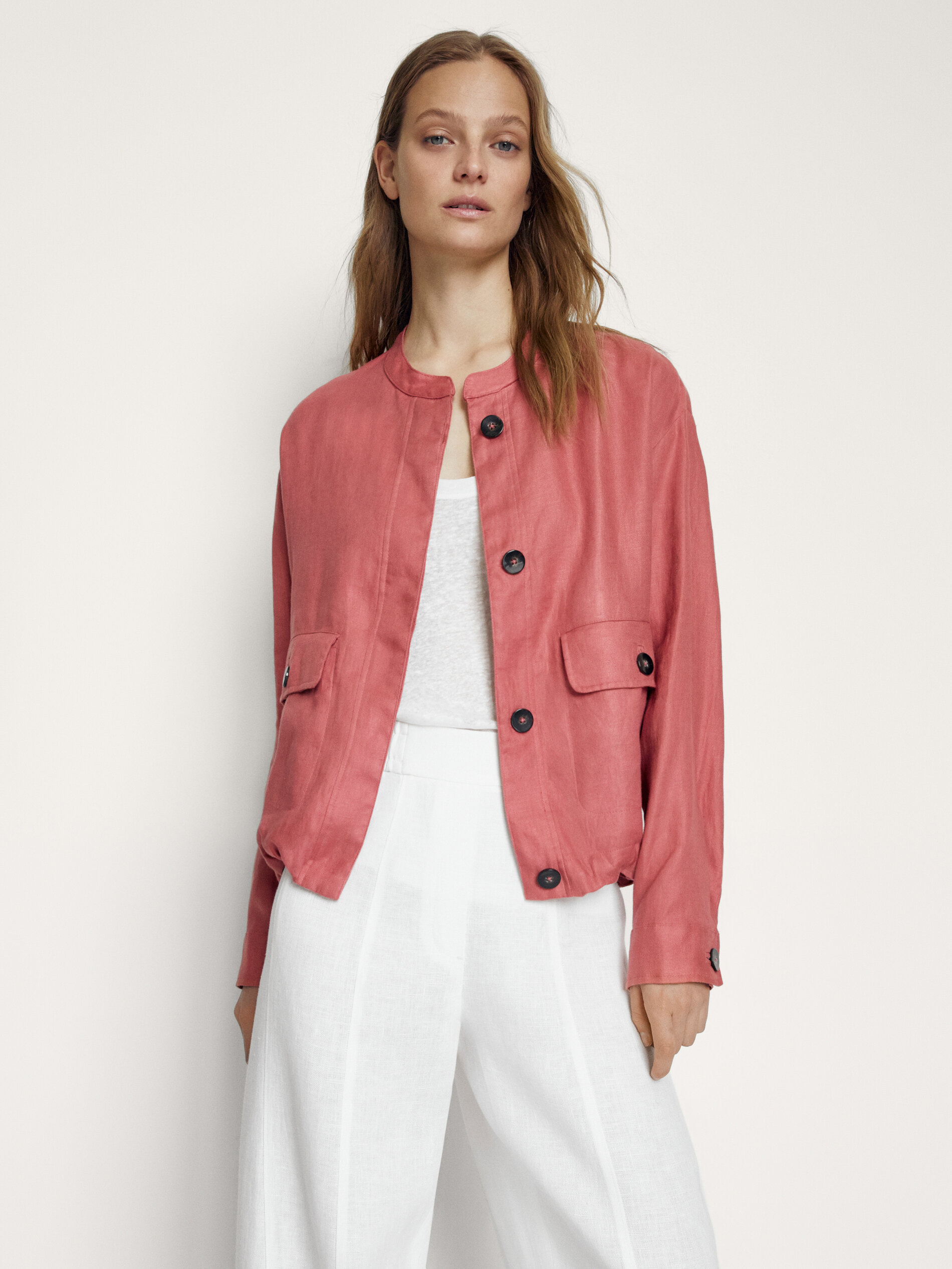 short linen jacket womens