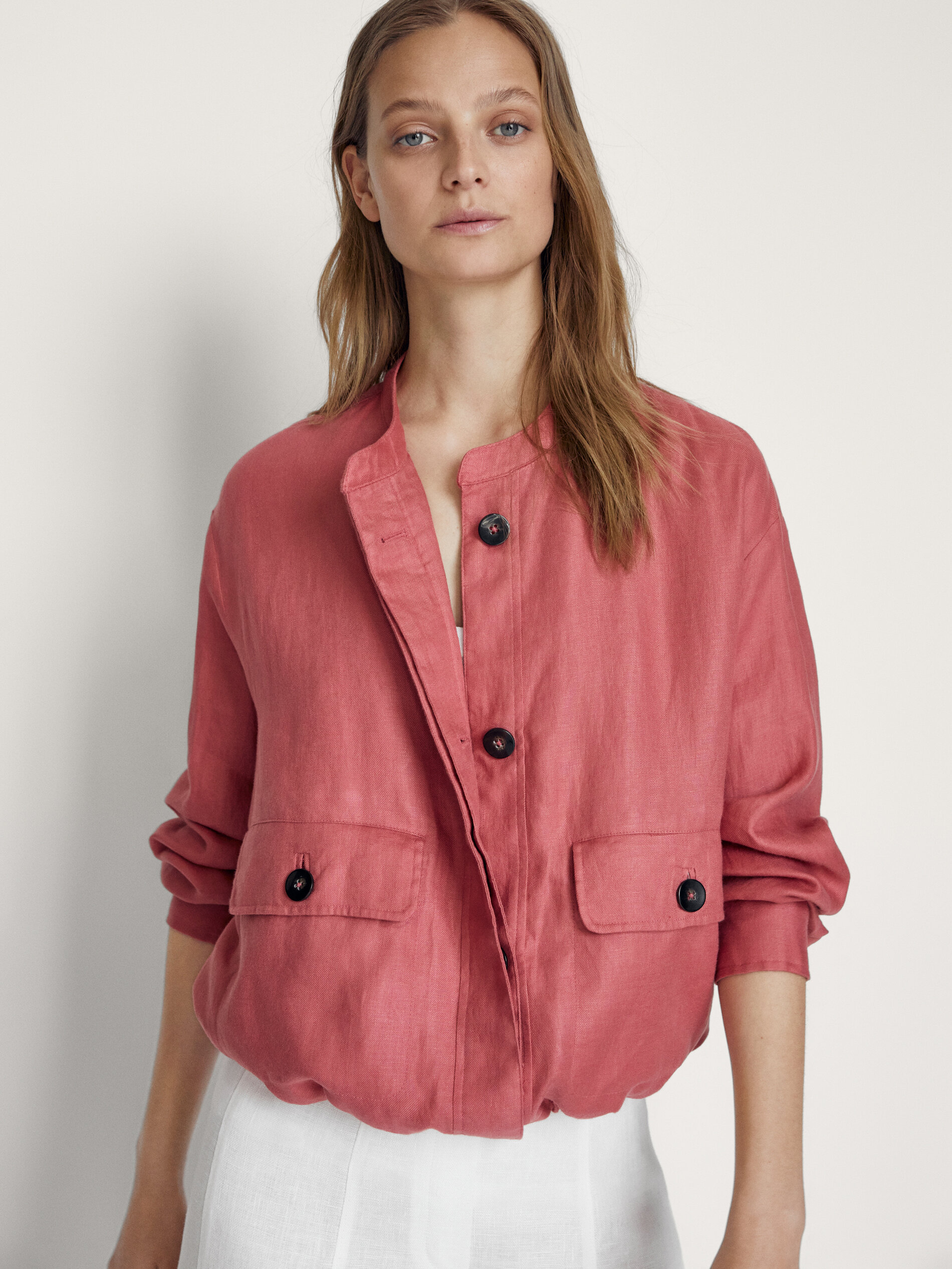 short linen jacket womens