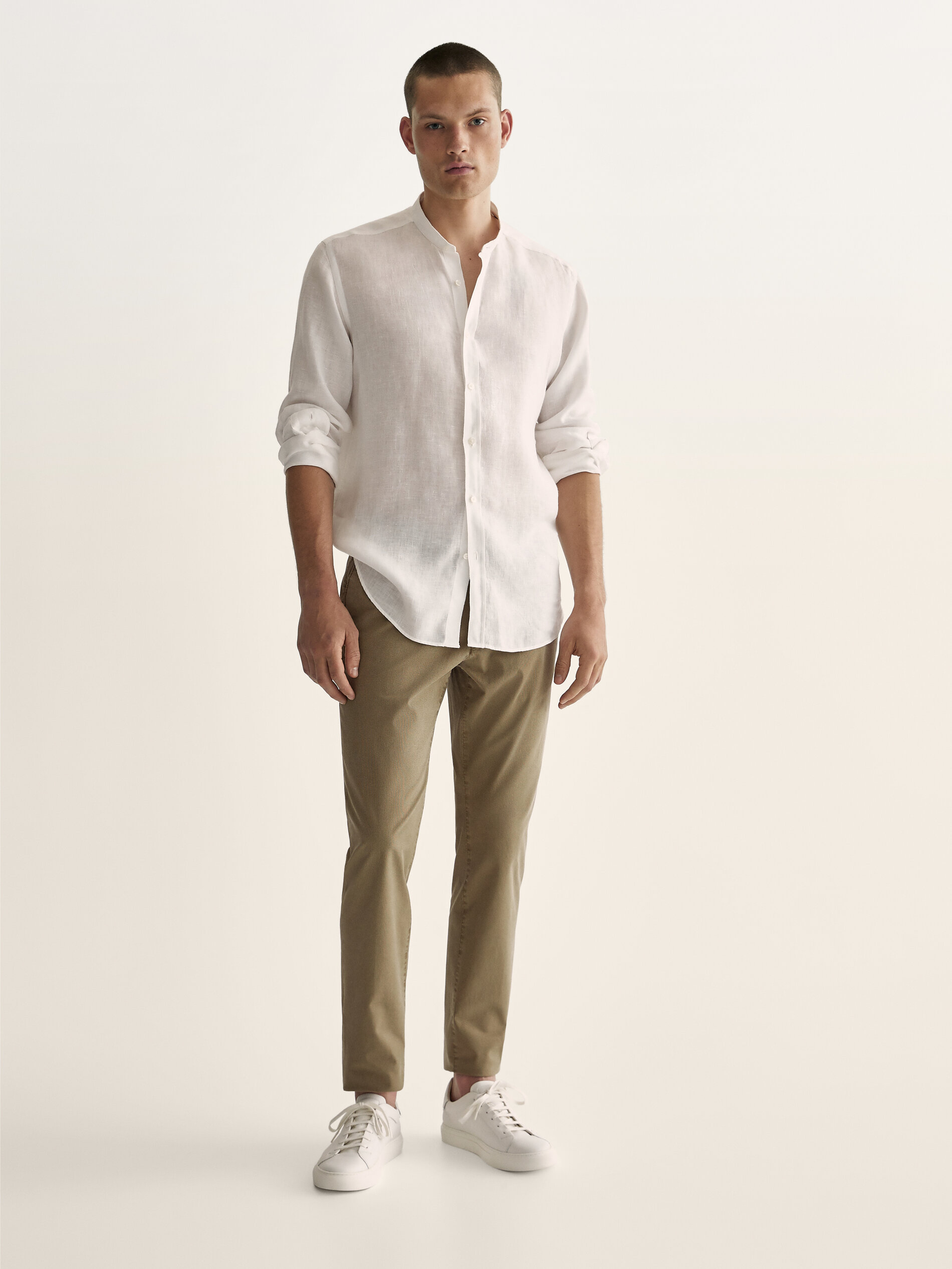 Slim fit cotton chinos - null - Massimo Dutti