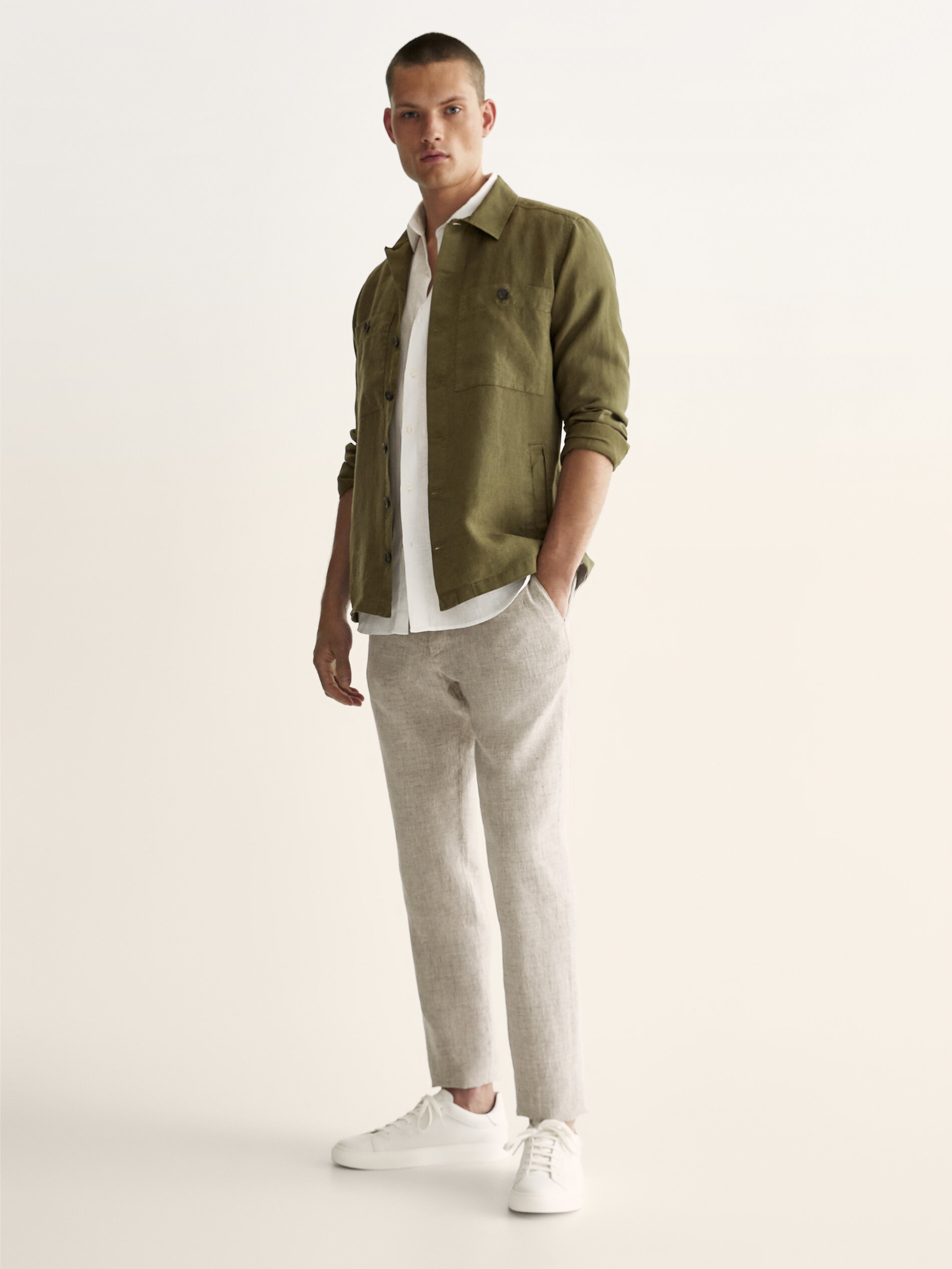 Jogging fit check chinos - null - Massimo Dutti