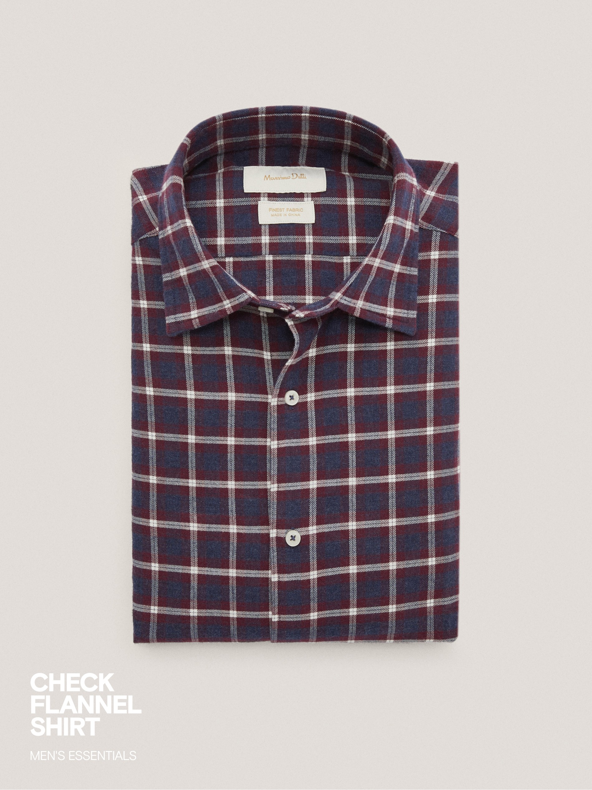 Slim-fit check cotton flannel shirt 