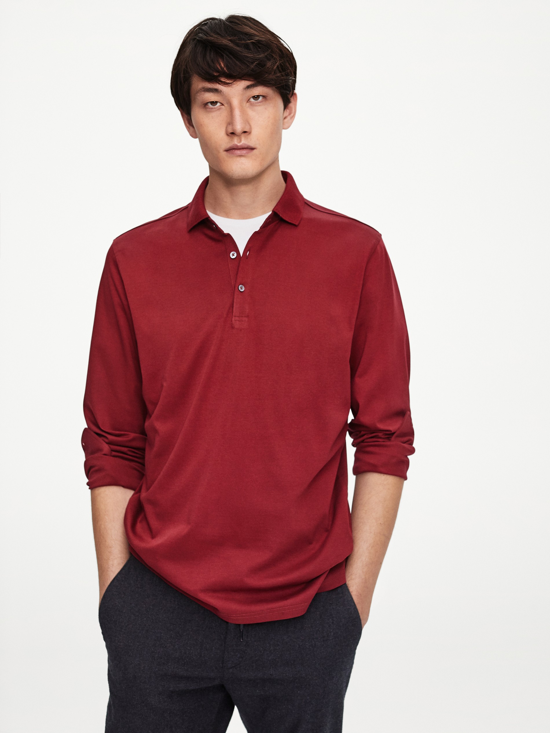 massimo dutti polo long sleeve