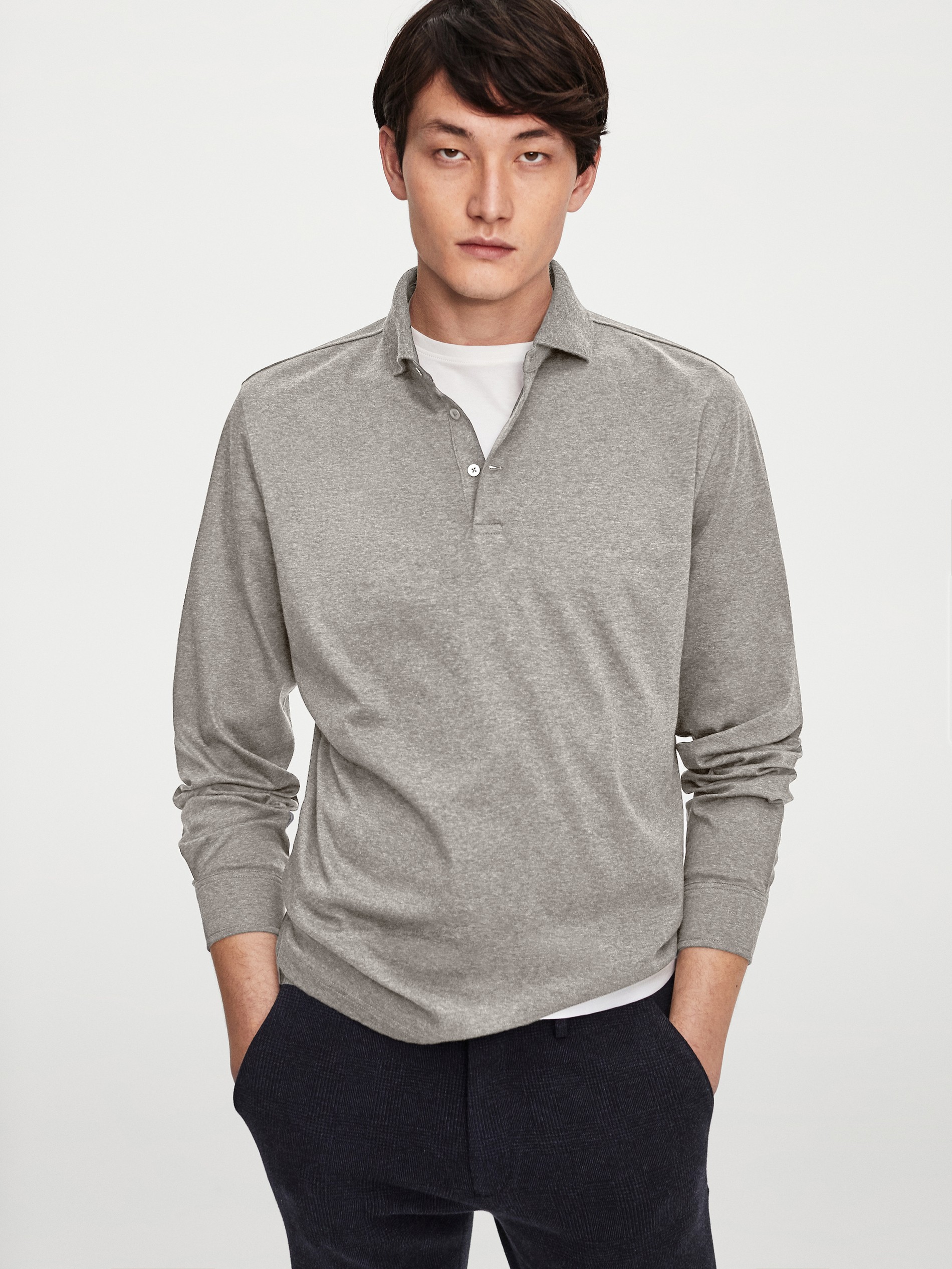 massimo dutti polo long sleeve