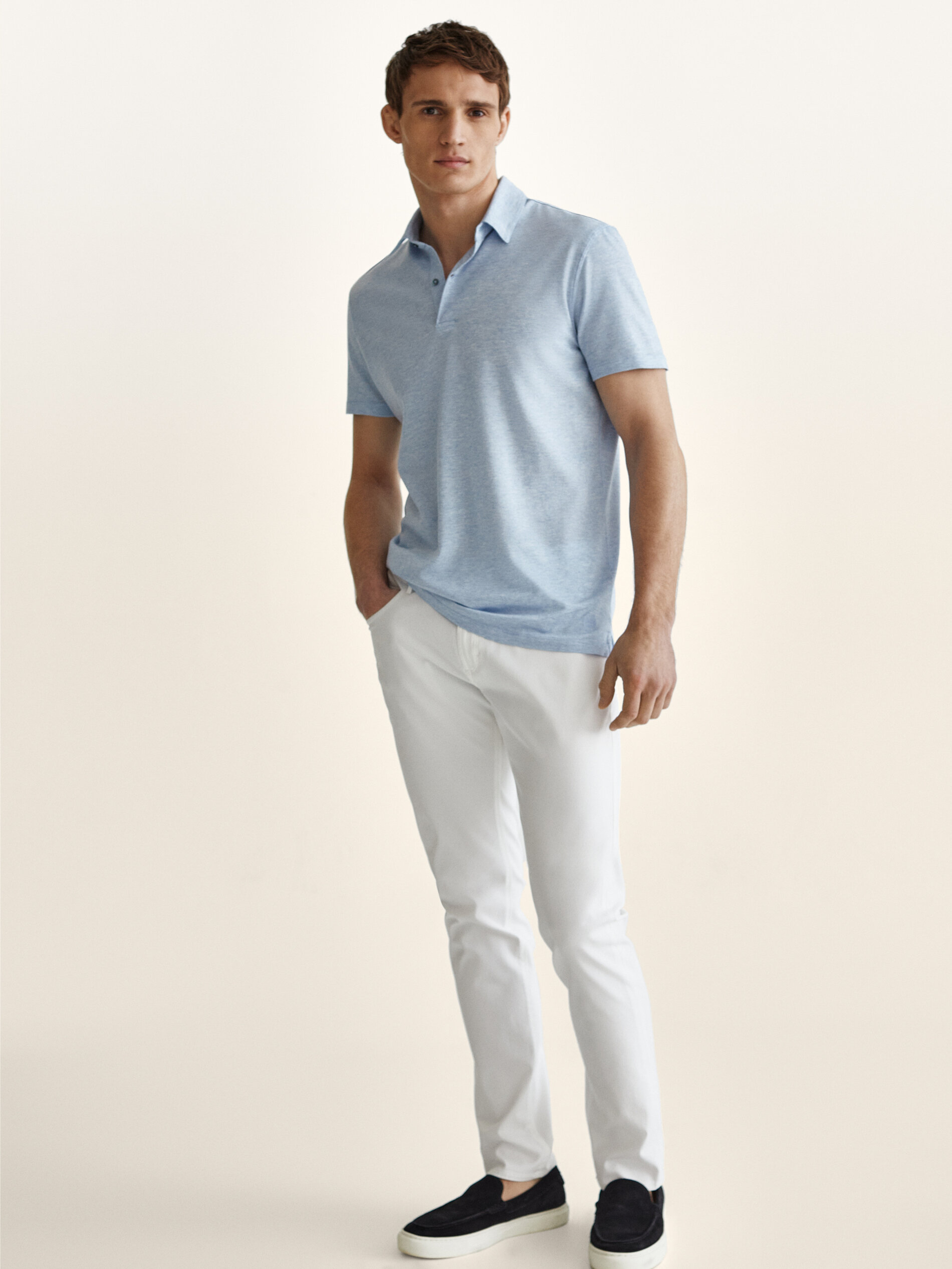 New Mens 100% Cotton Short Sleeve Slim Fit Polo Shirts With Side Vents S~XL 
