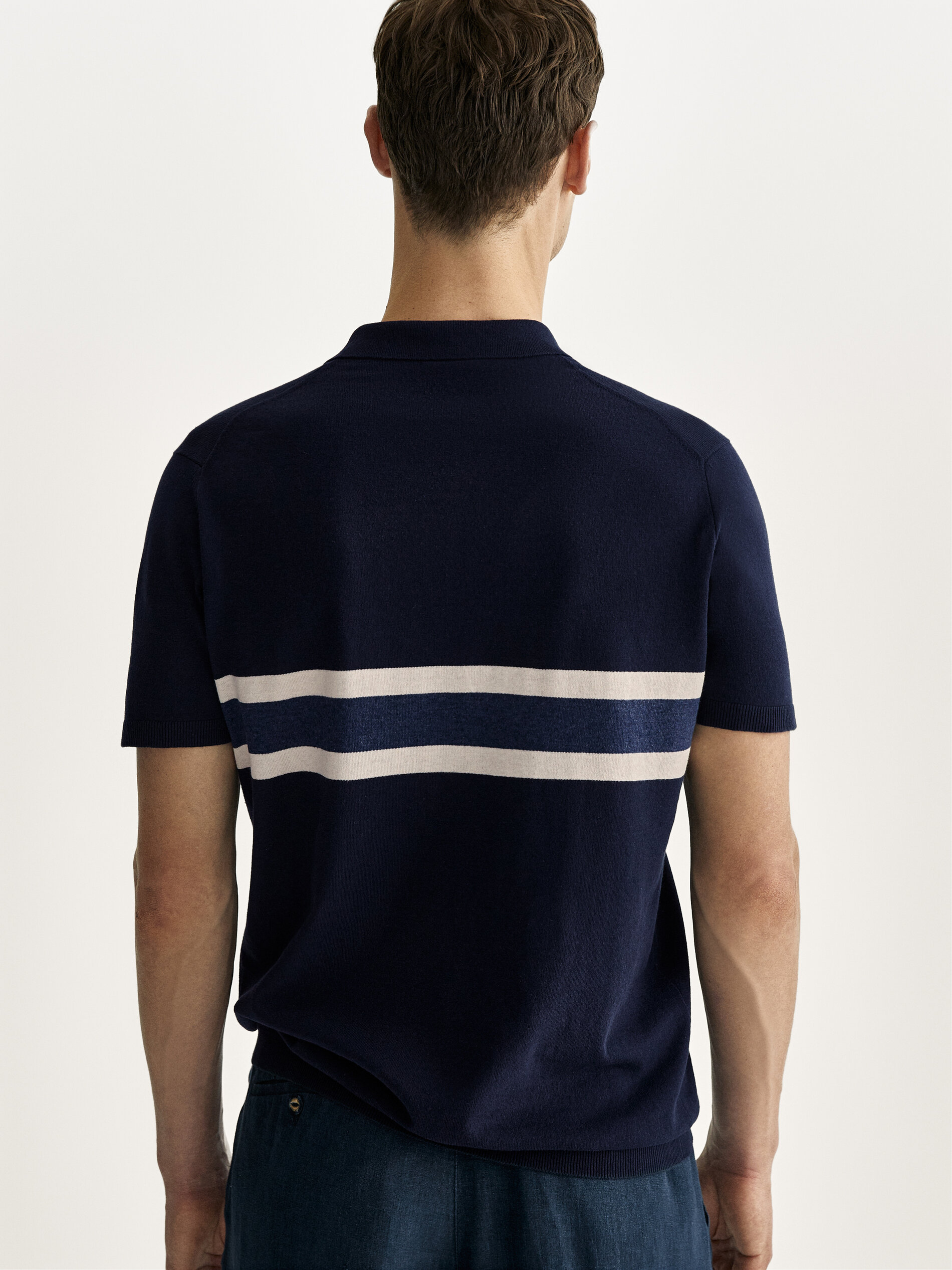 striped polo sweater
