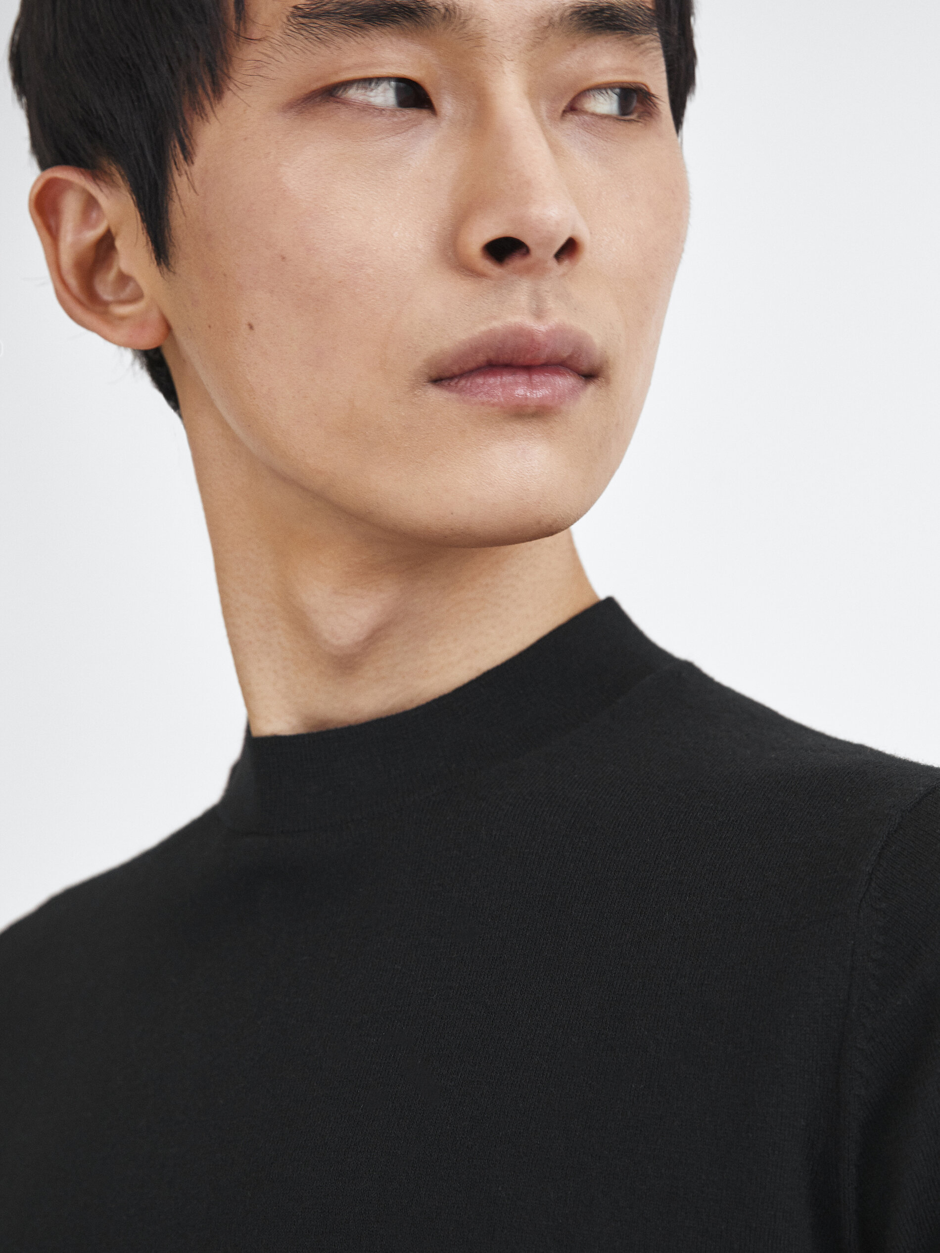 silk mock turtleneck mens
