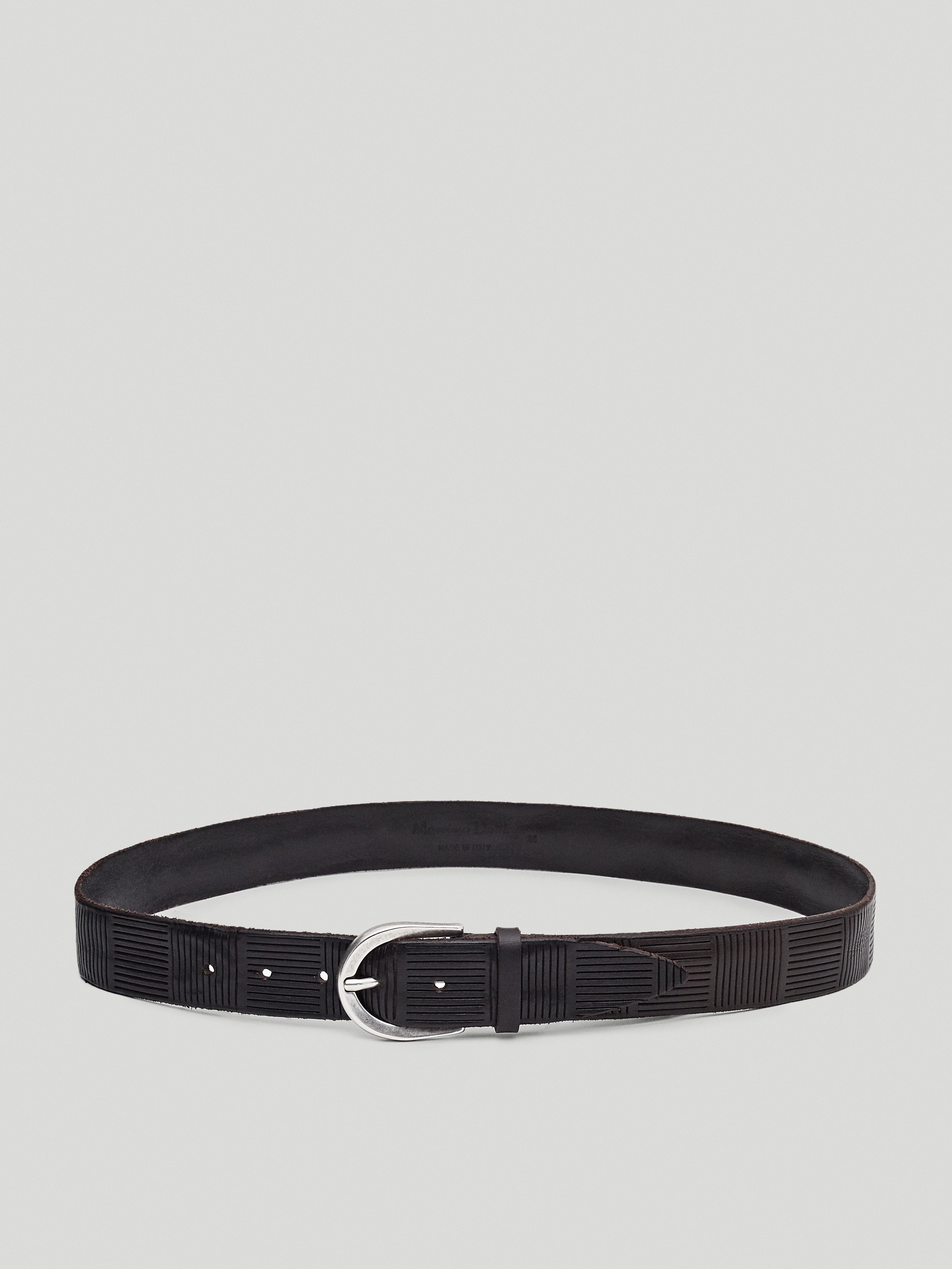 embossed leather belt
