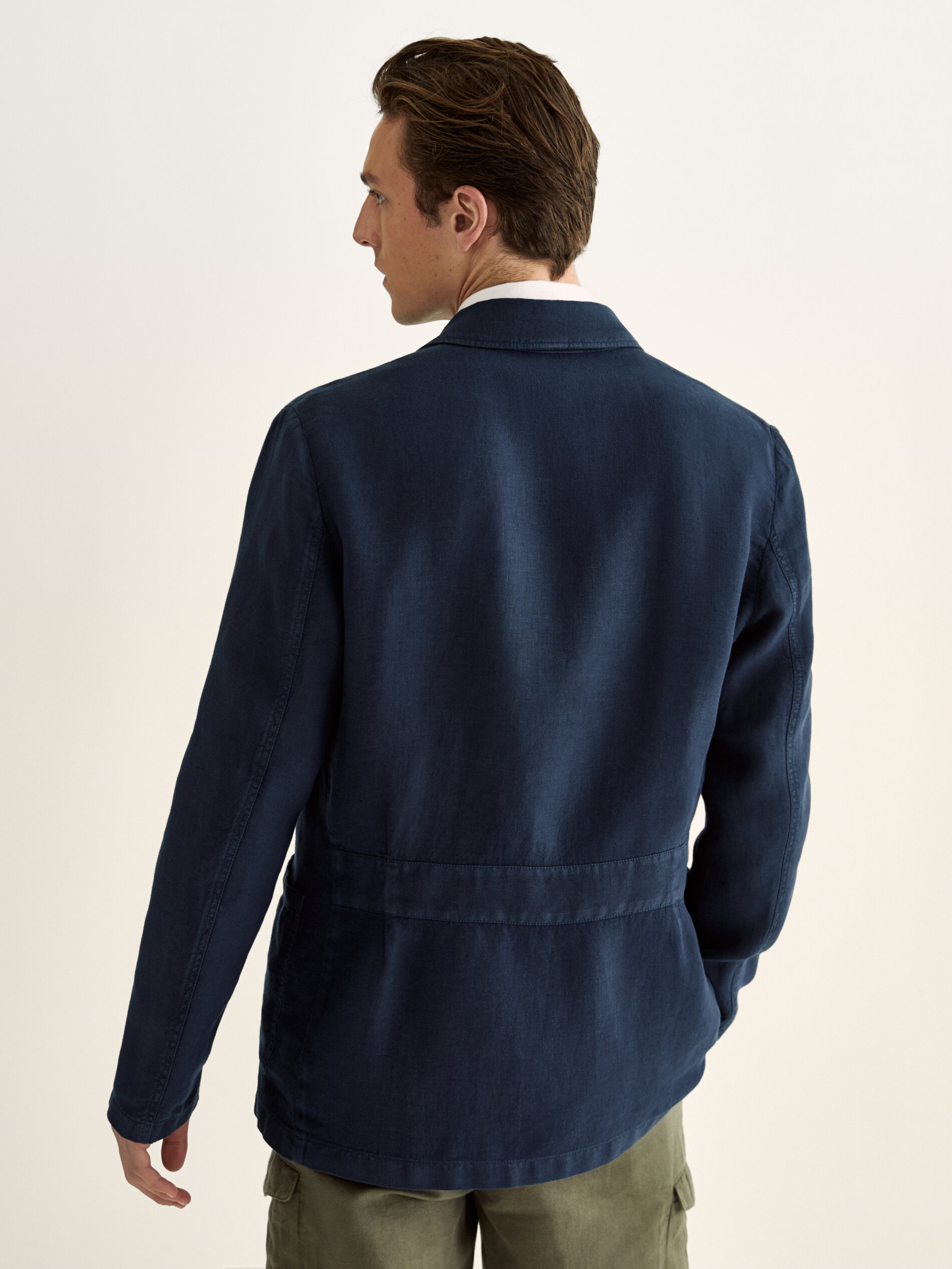 Slim-fit linen dyed overshirt - null - Massimo Dutti