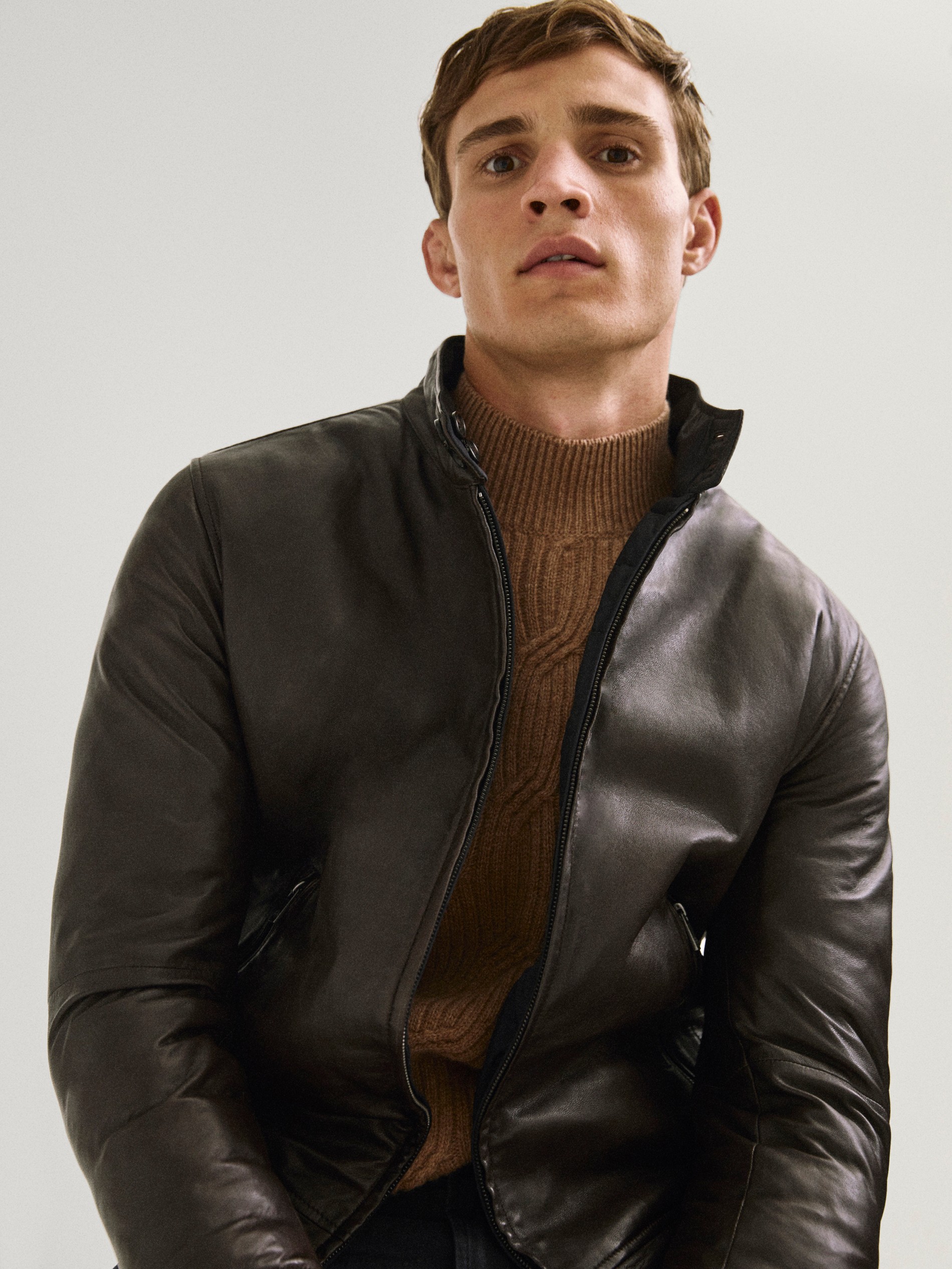 Reversible quilted leather jacket - Men 